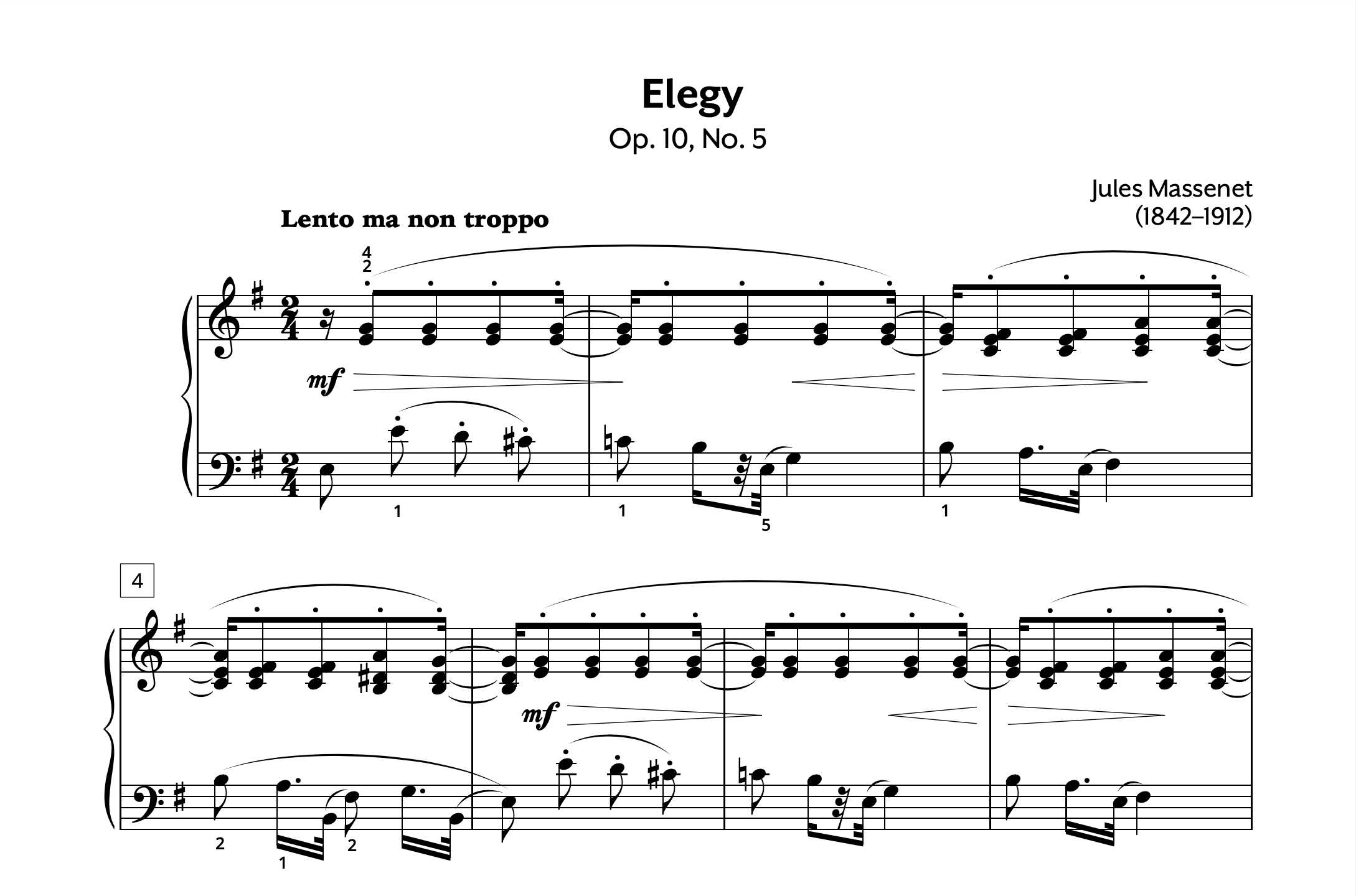 Massenet Elegy Op. 10 No. 5 Store Preview