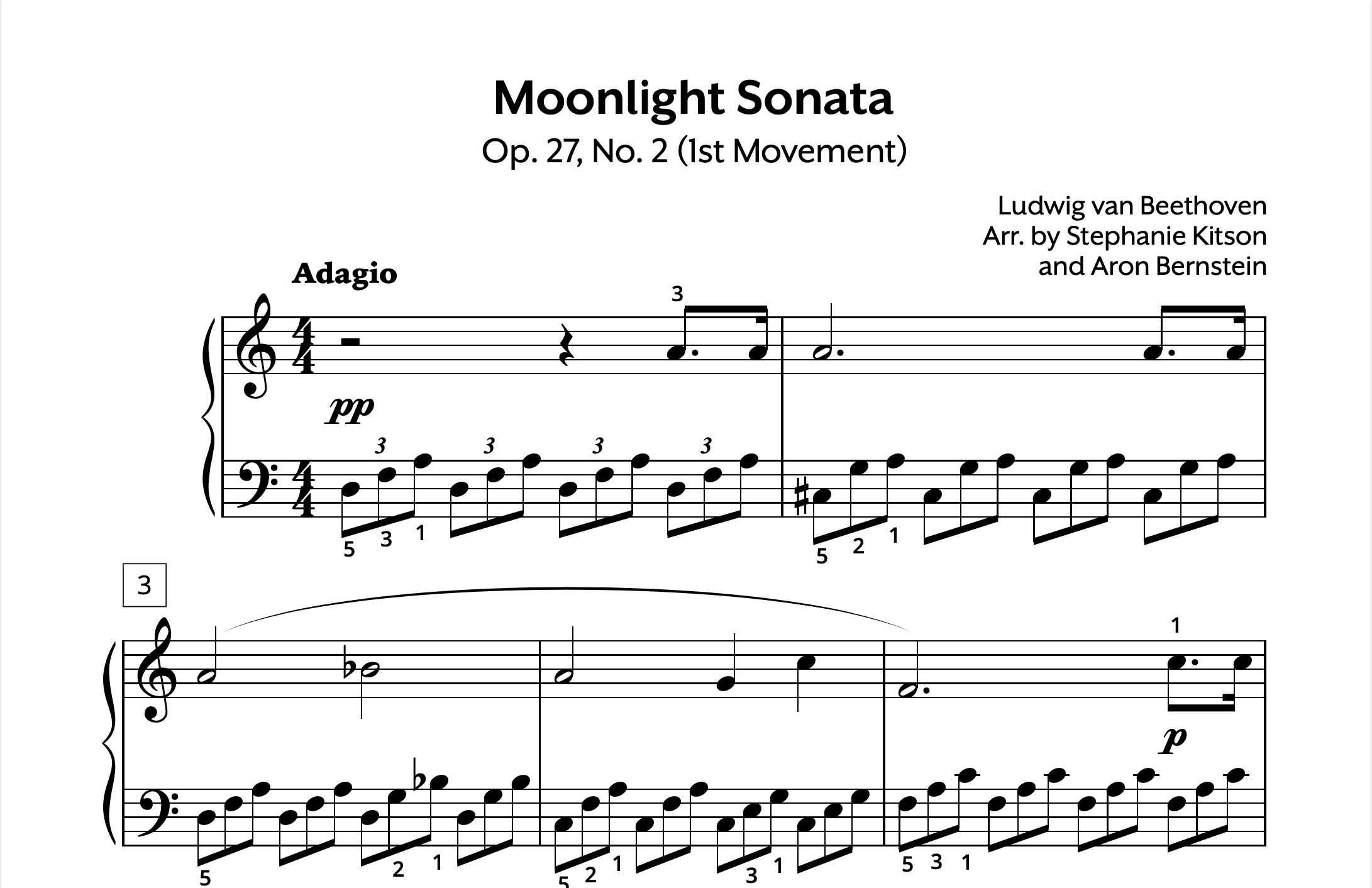 Beethoven Moonlight Sonata Late Elementary Store Preview