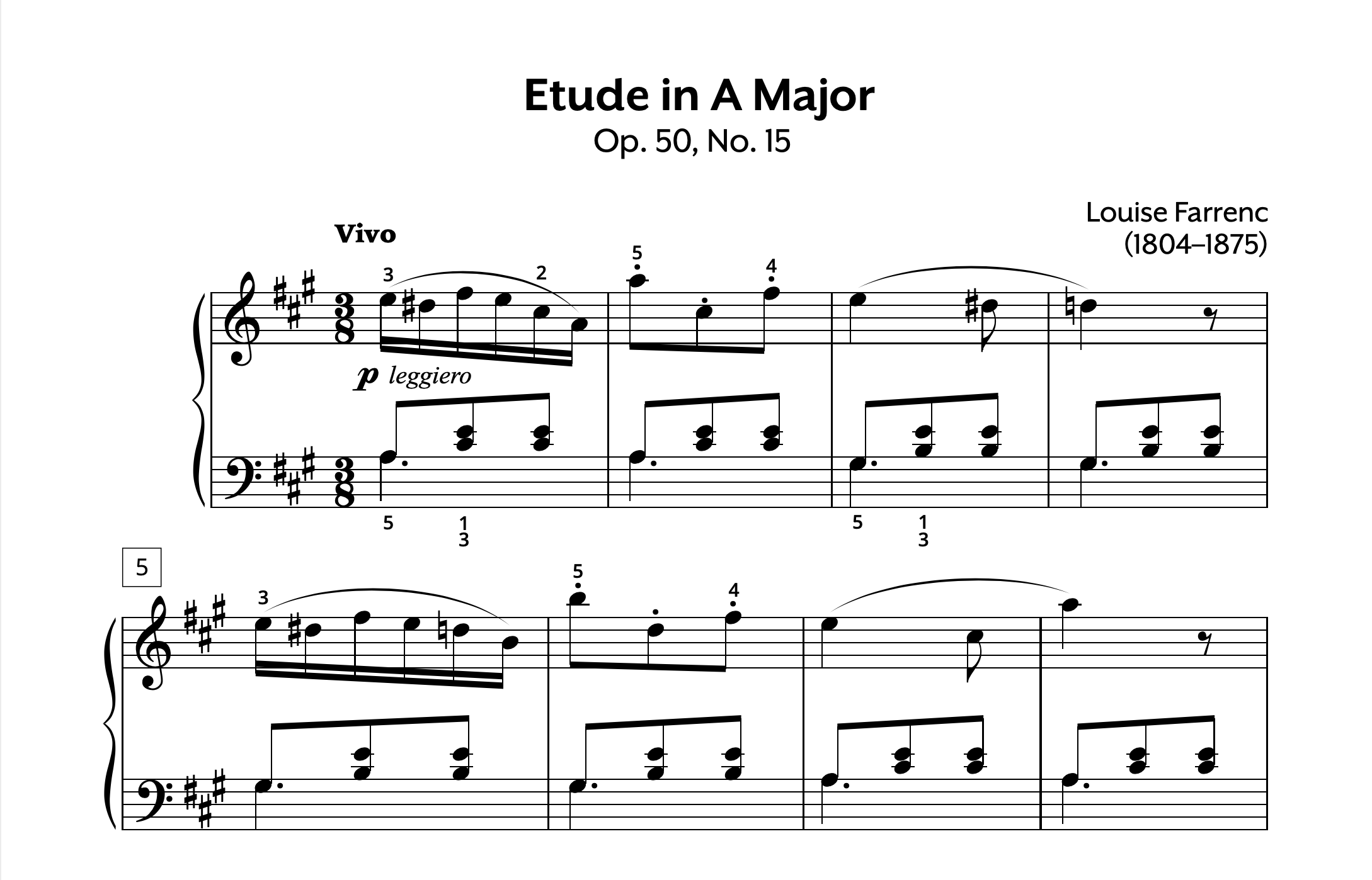 Farrenc Etude in A Op. 50 No. 15 Store Preview