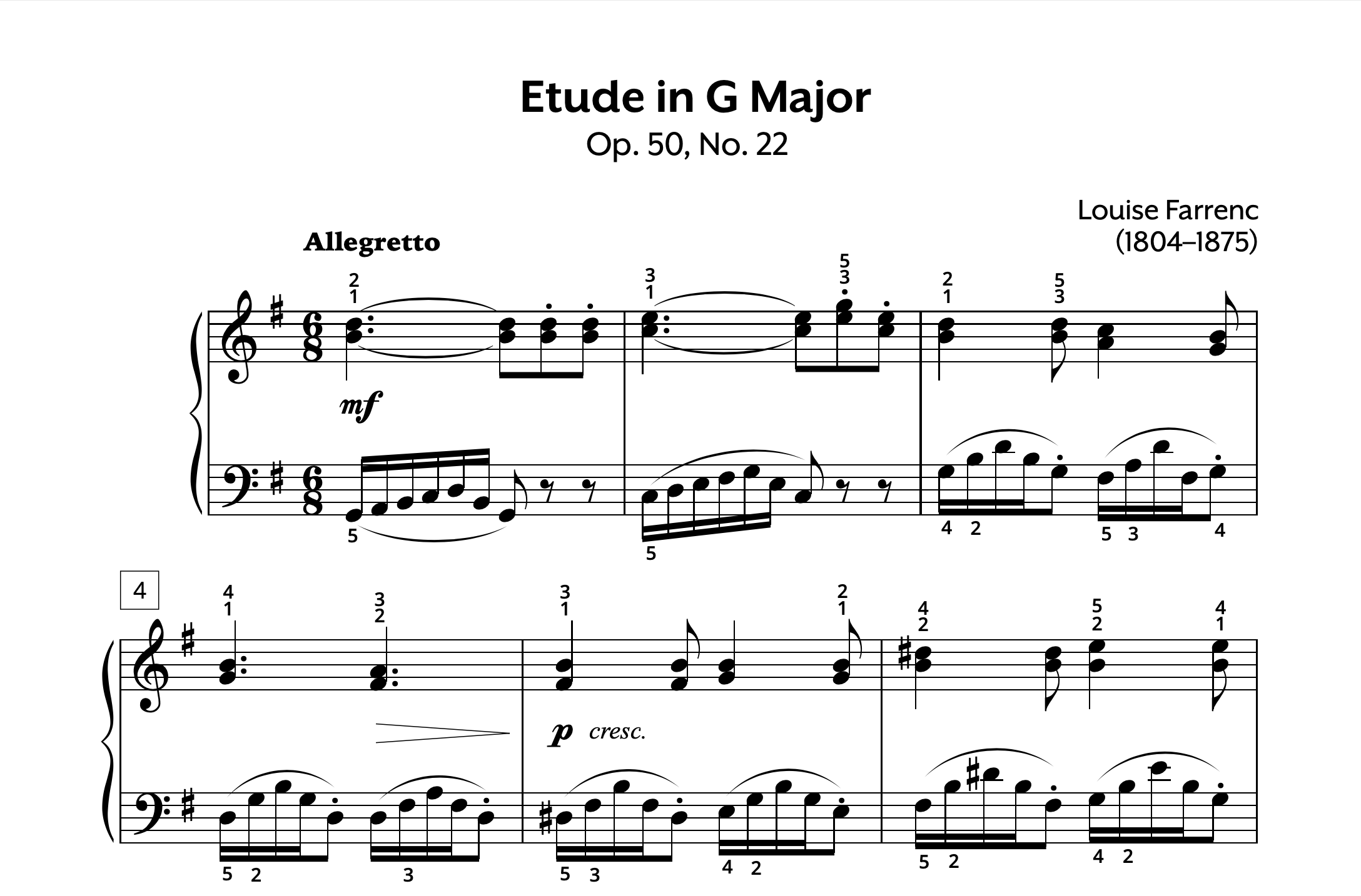 Farrenc Etude in G Op. 50 No. 22 Store Preview