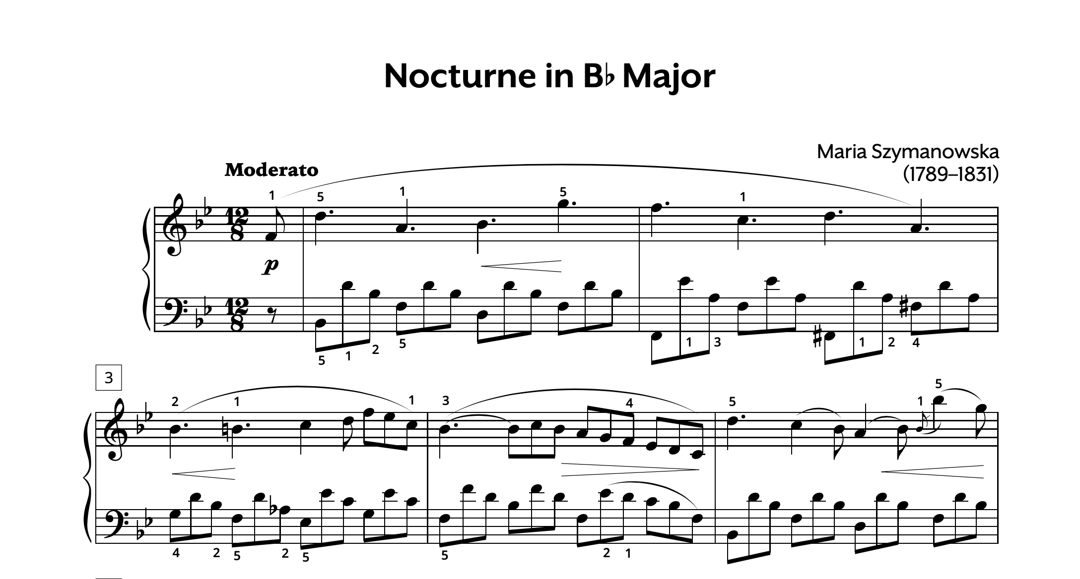 Szymanowska Nocturne in B-flat Major Store Preview