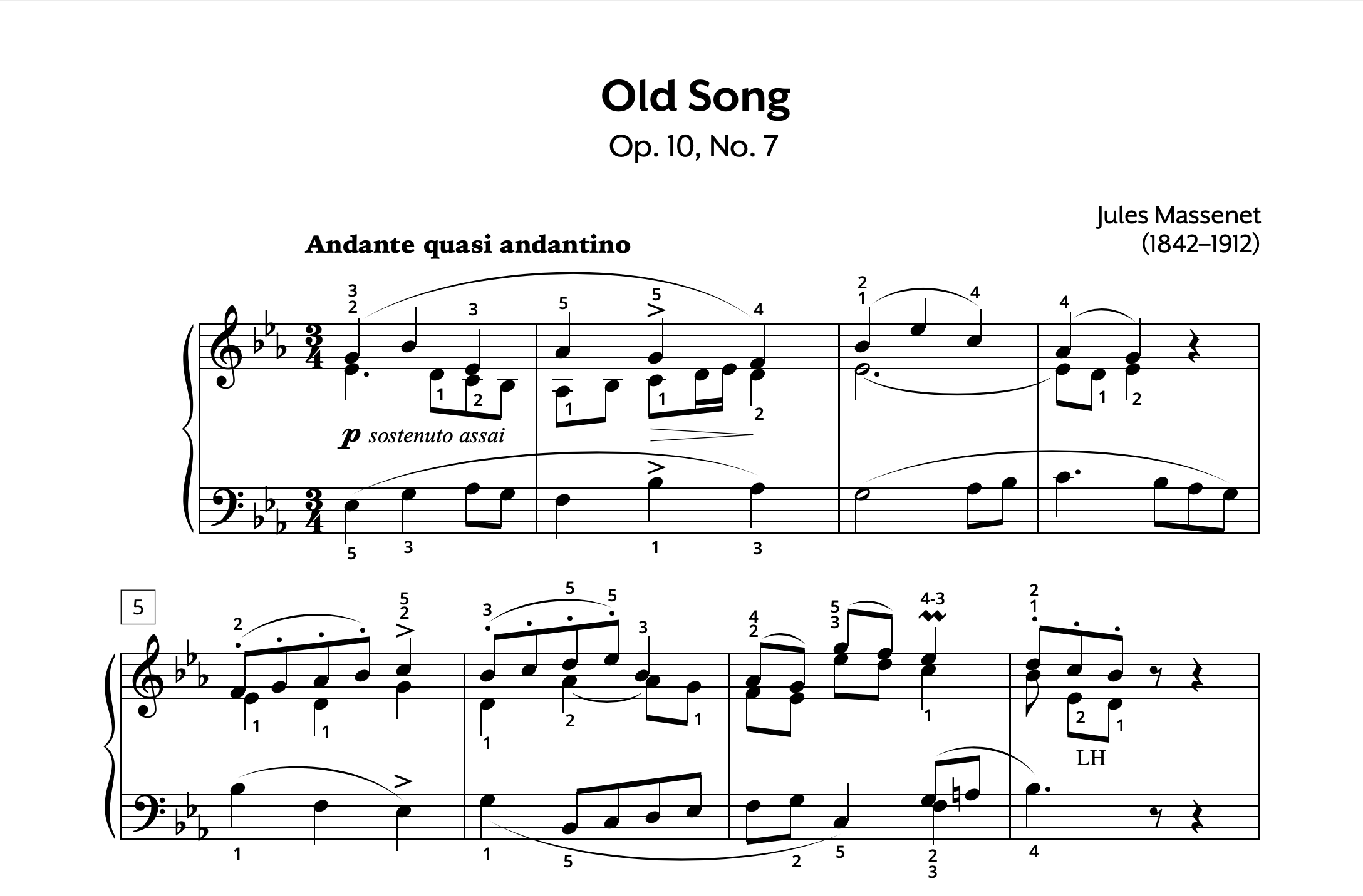 Massenet Old Song Op. 10 No. 7 Store Preview