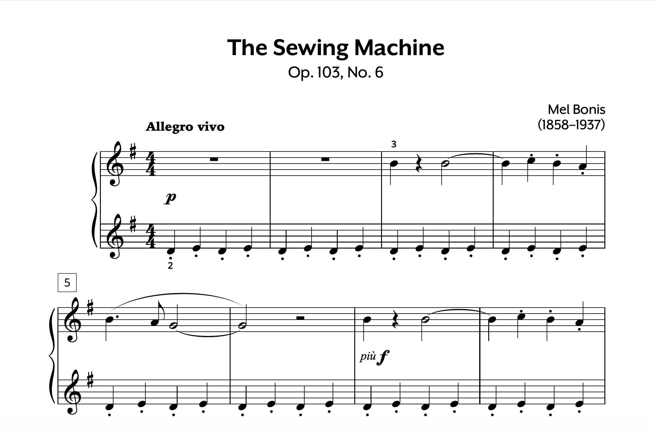 Mel Bonis The Sewing Machine Op. 103 No. 6 Store Preview