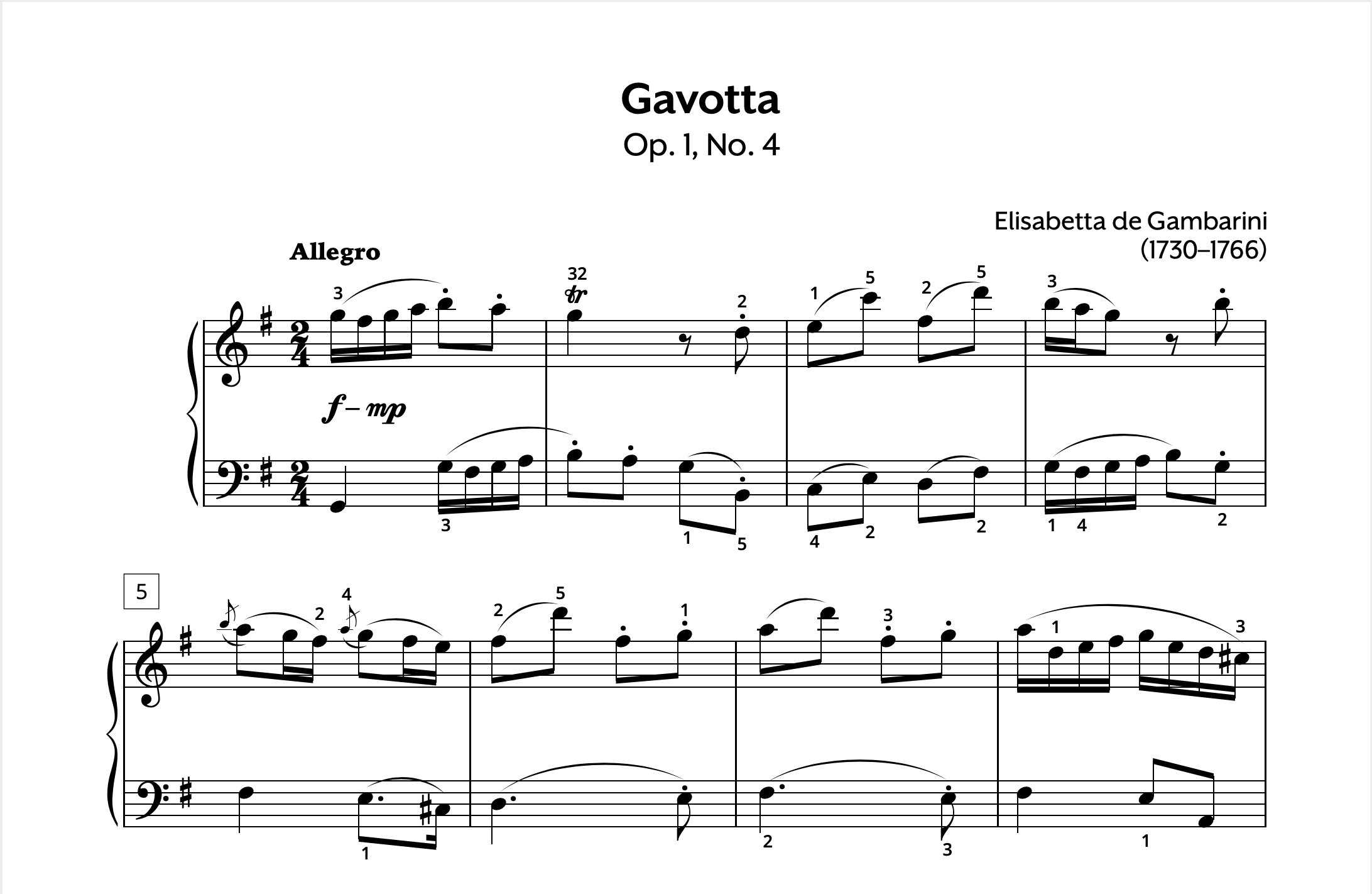 Gambarini Gavotta, Op. 1 No. 4 Store Preview