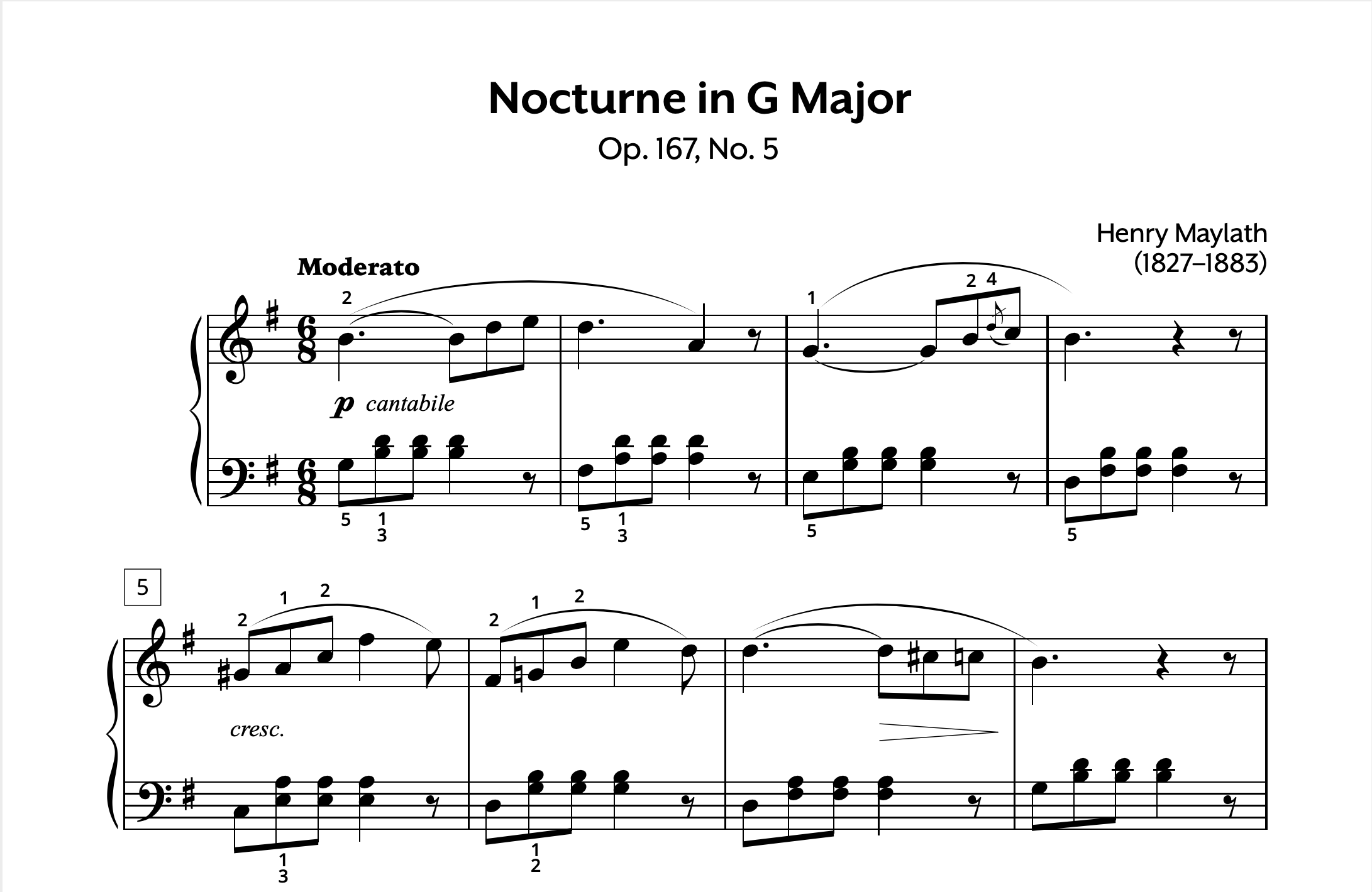 Maylath Nocturne in G Major Store Preview