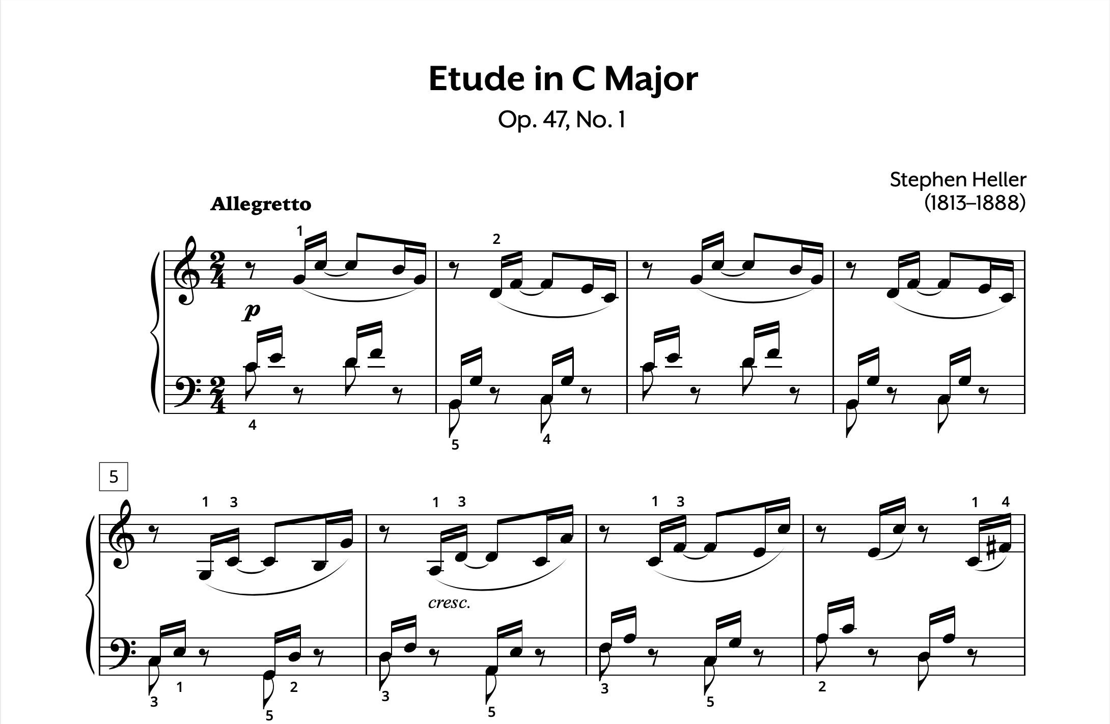 Heller Etude in D Op. 47 No. 1 Store Preview