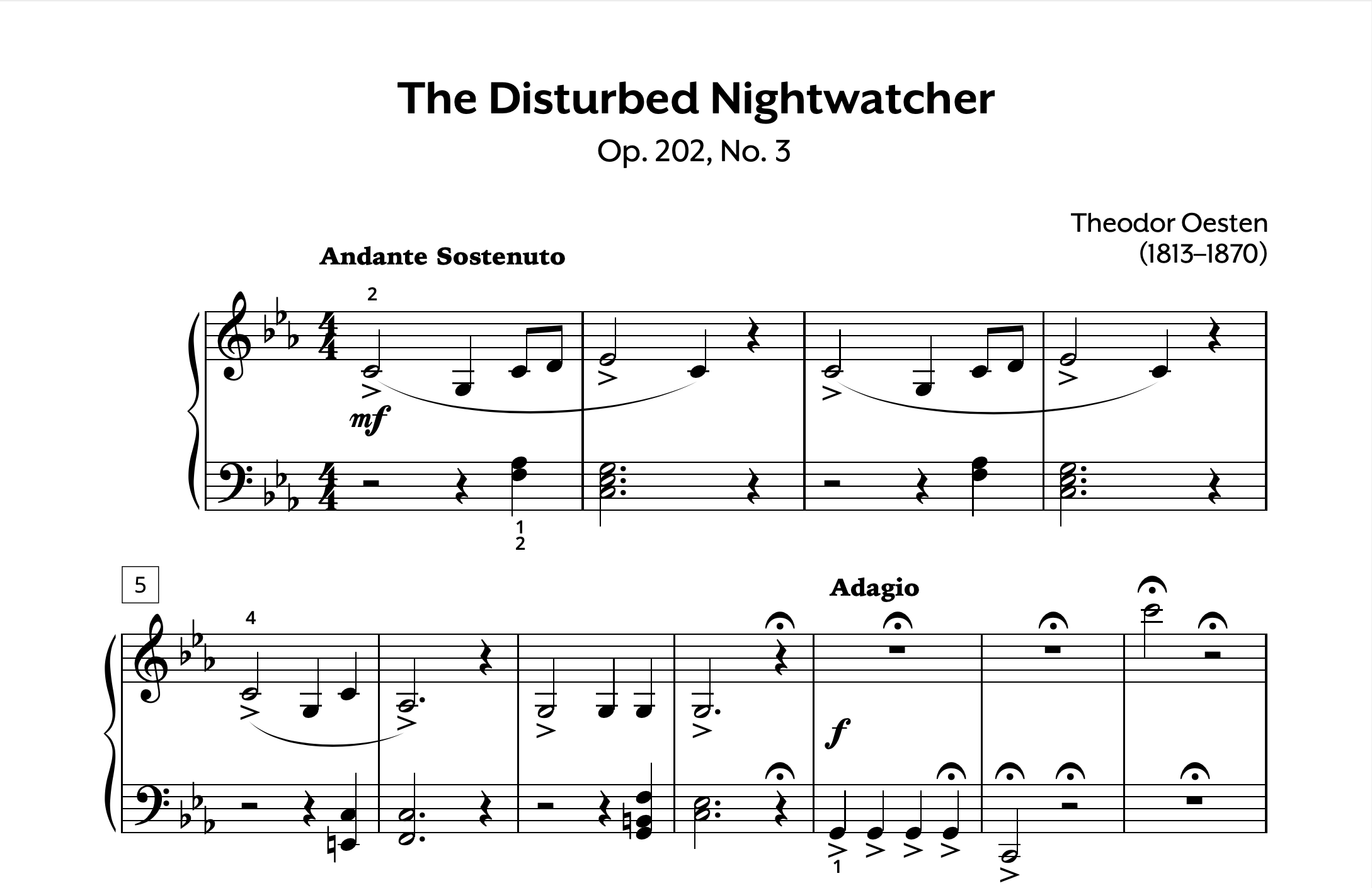 Oesten The Disturbed Nightwatcher Op. 202 No. 3 Store Preview