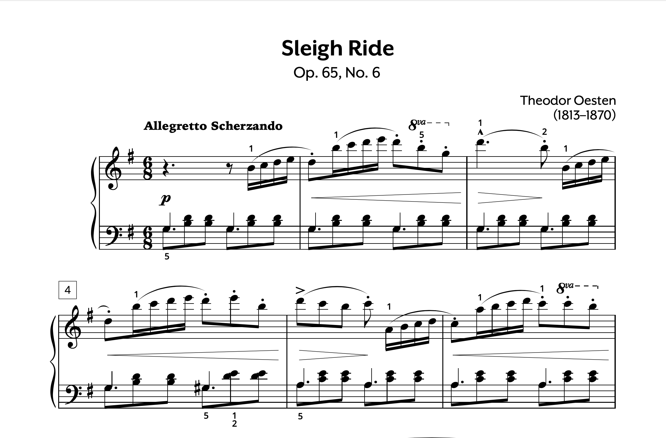 Oesten Sleigh Ride Op. 65 No. 6 Store Preview