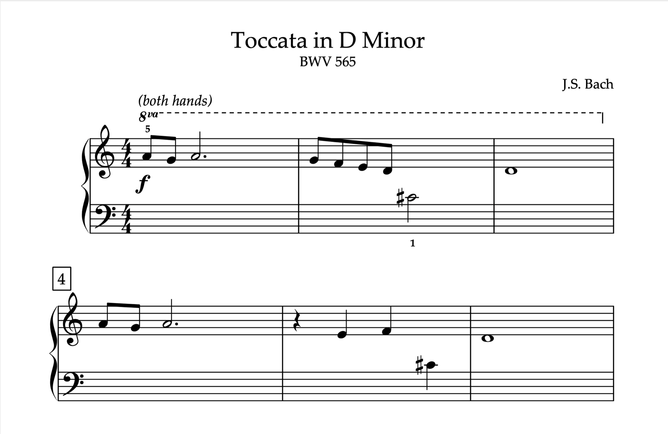 JS Bach Toccata in Dm Elementary Store Preview