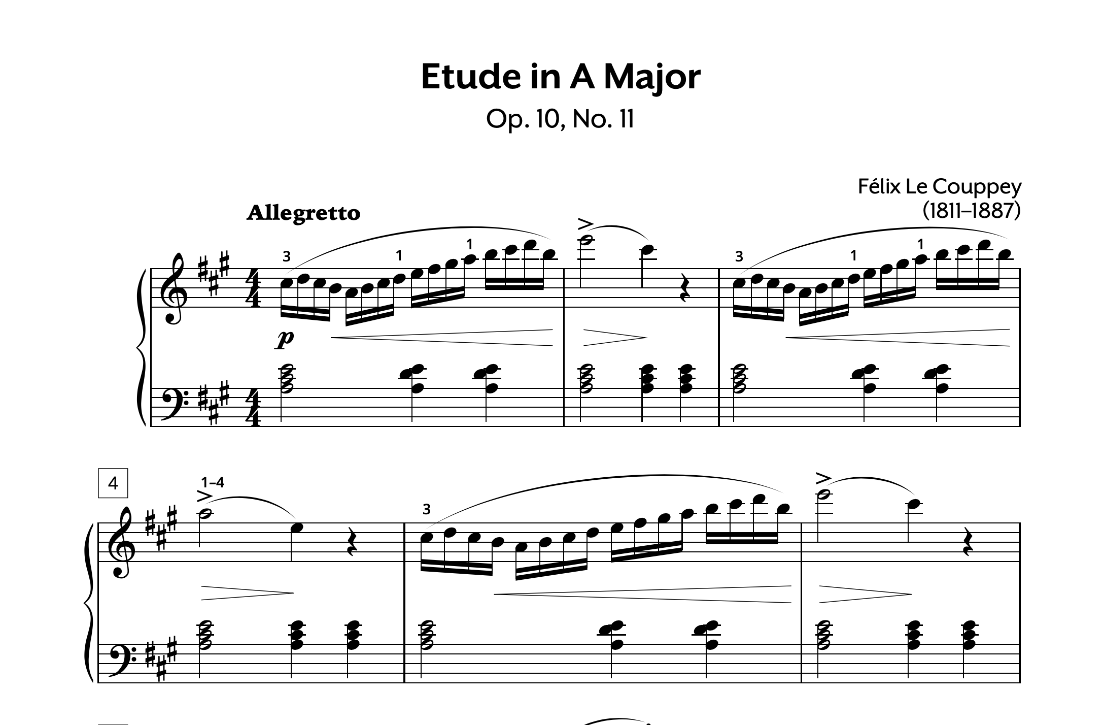 Le Couppey Etude in A Major Op. 10 No. 11 Store Preview