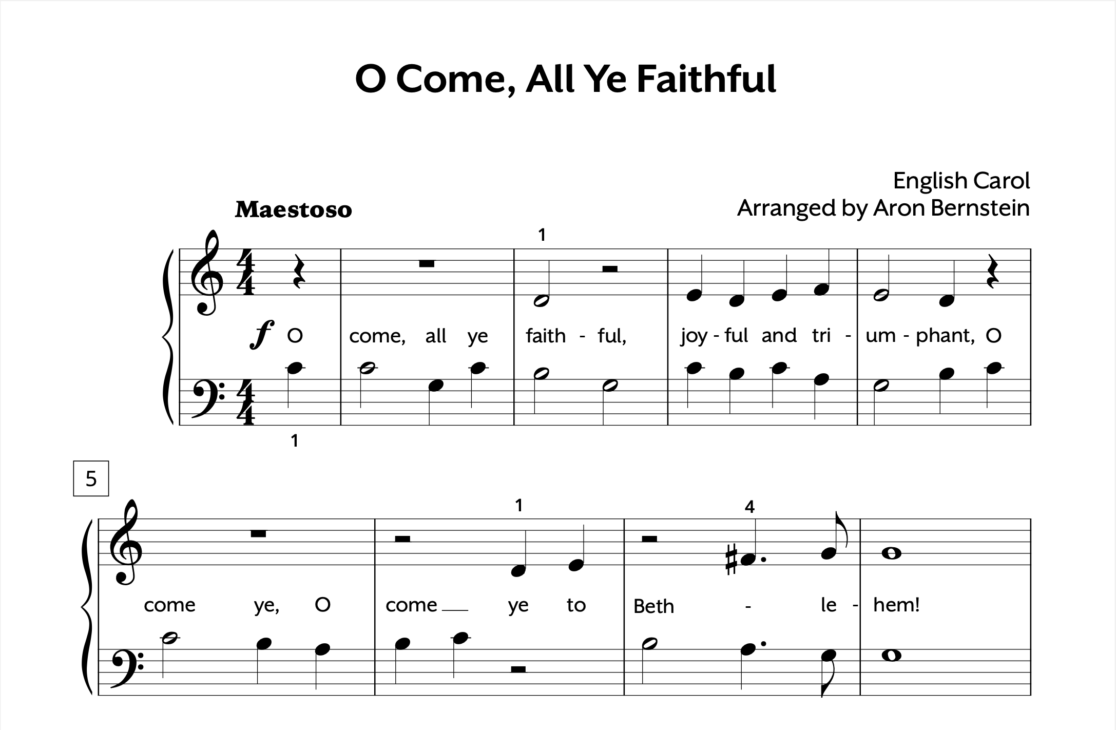 Christmas Elementary O Come, All Ye Faithful Individual Store Preview
