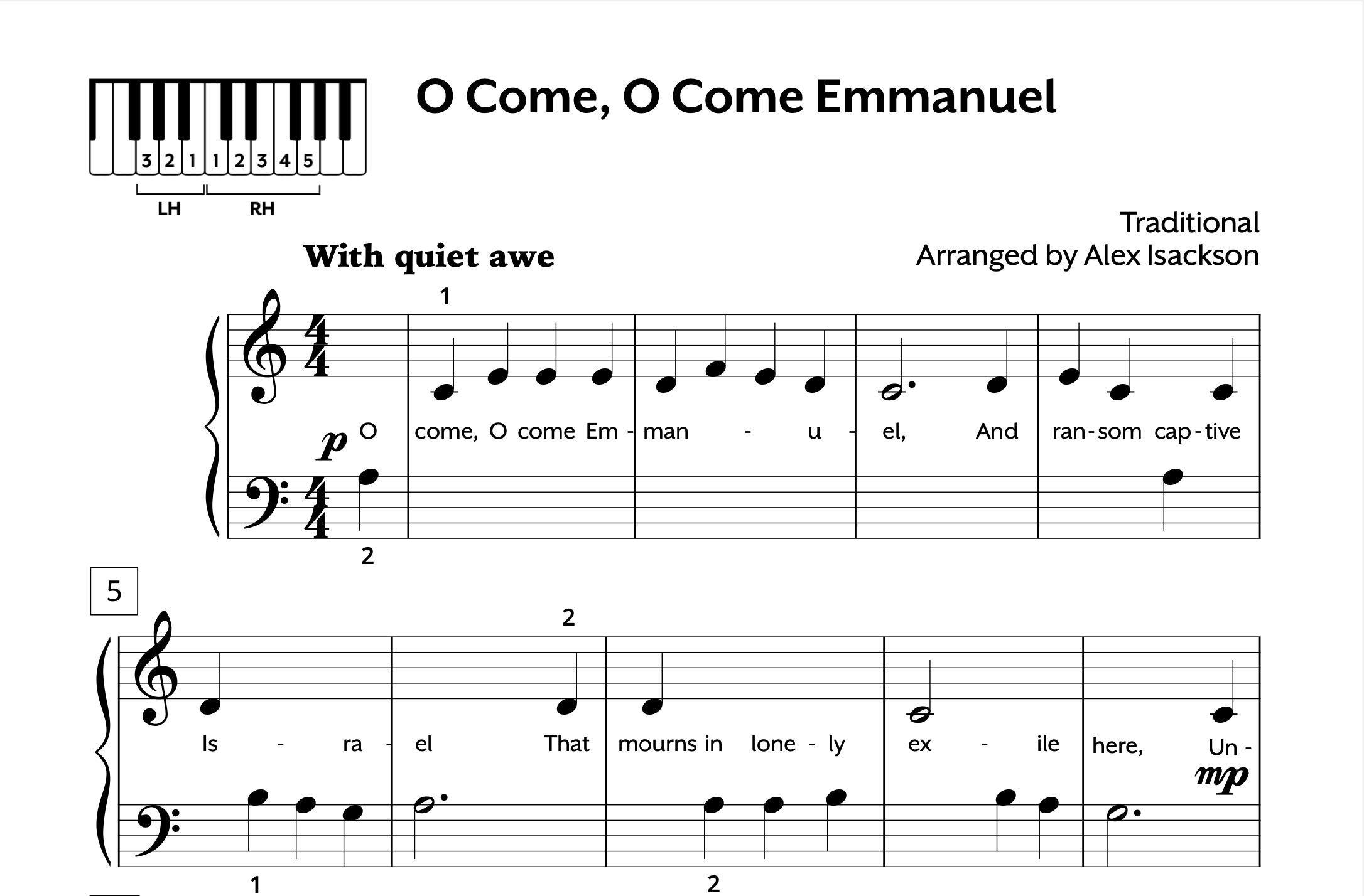 Christmas Early Elementary O Come Emmanuel Individual
