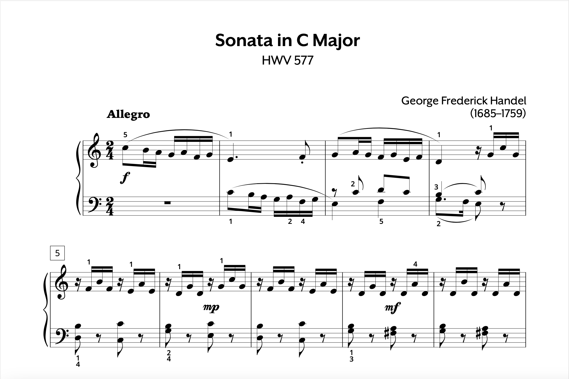 Handel Sonata in C HWV 577 Store Preview