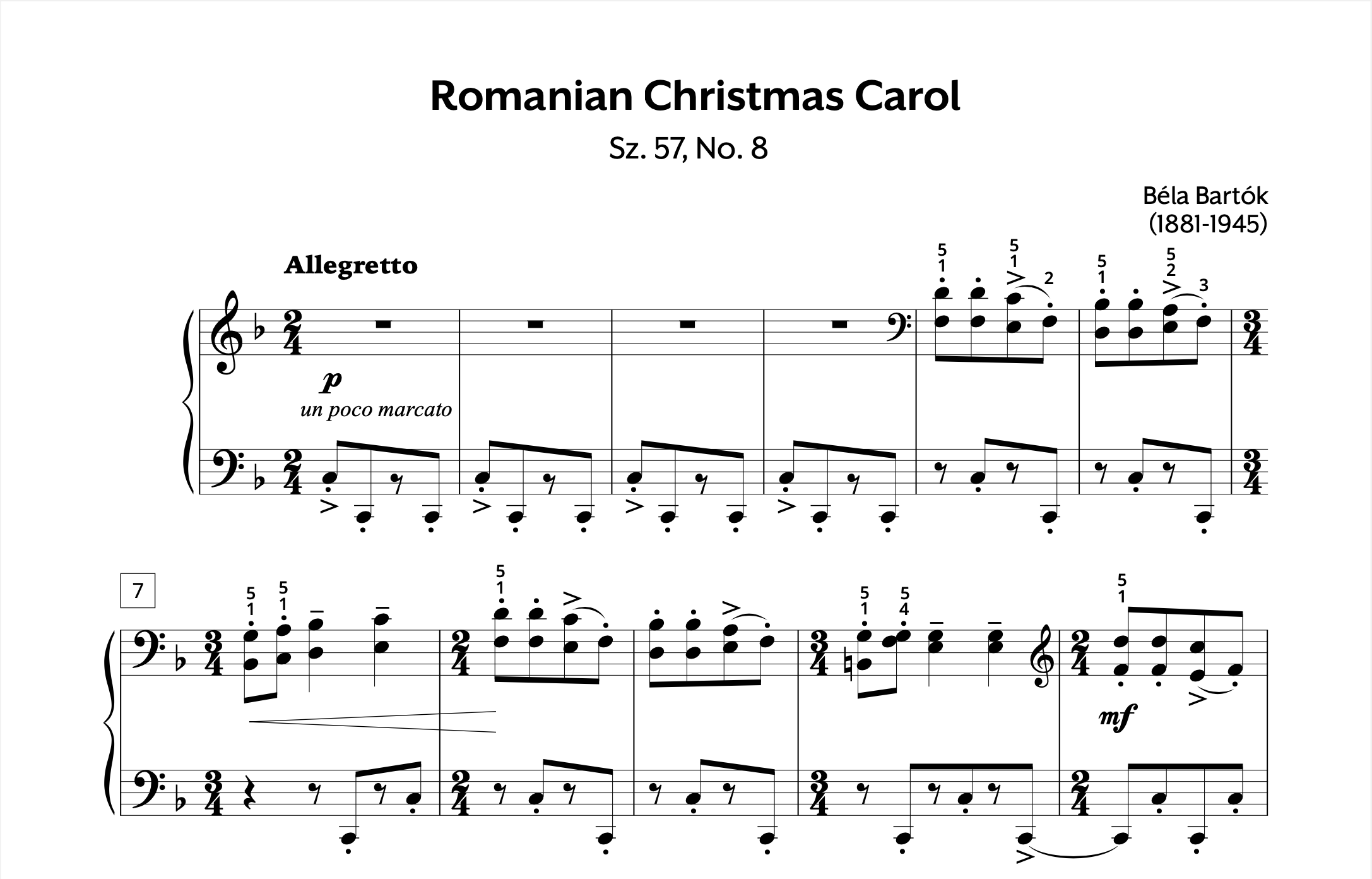 Bartok Romanian Christmas Carol Sz. 57 No. 8 Store Preview