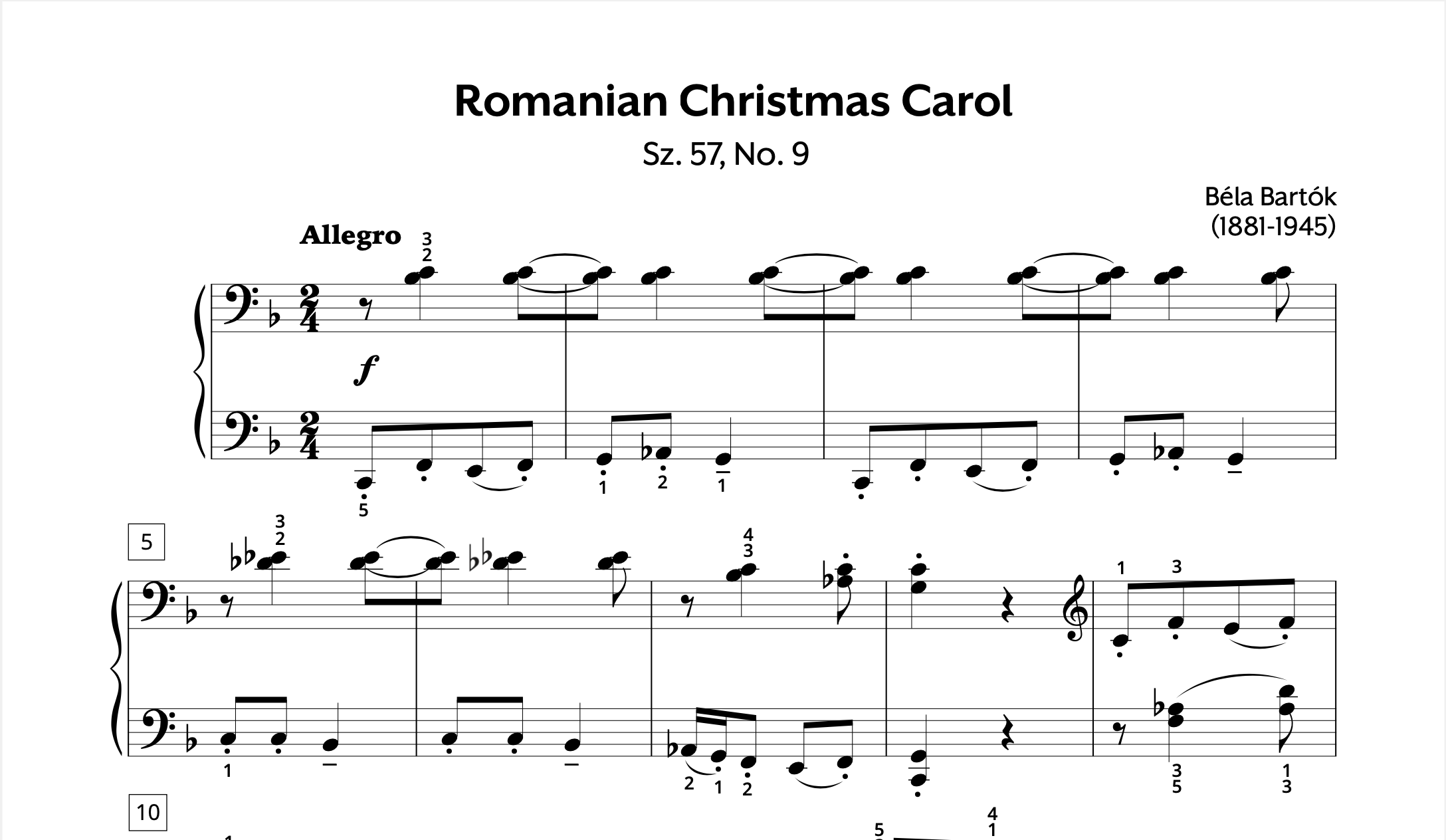 Bartok Romanian Christmas Carol Sz. 57 No. 9 Store Preview