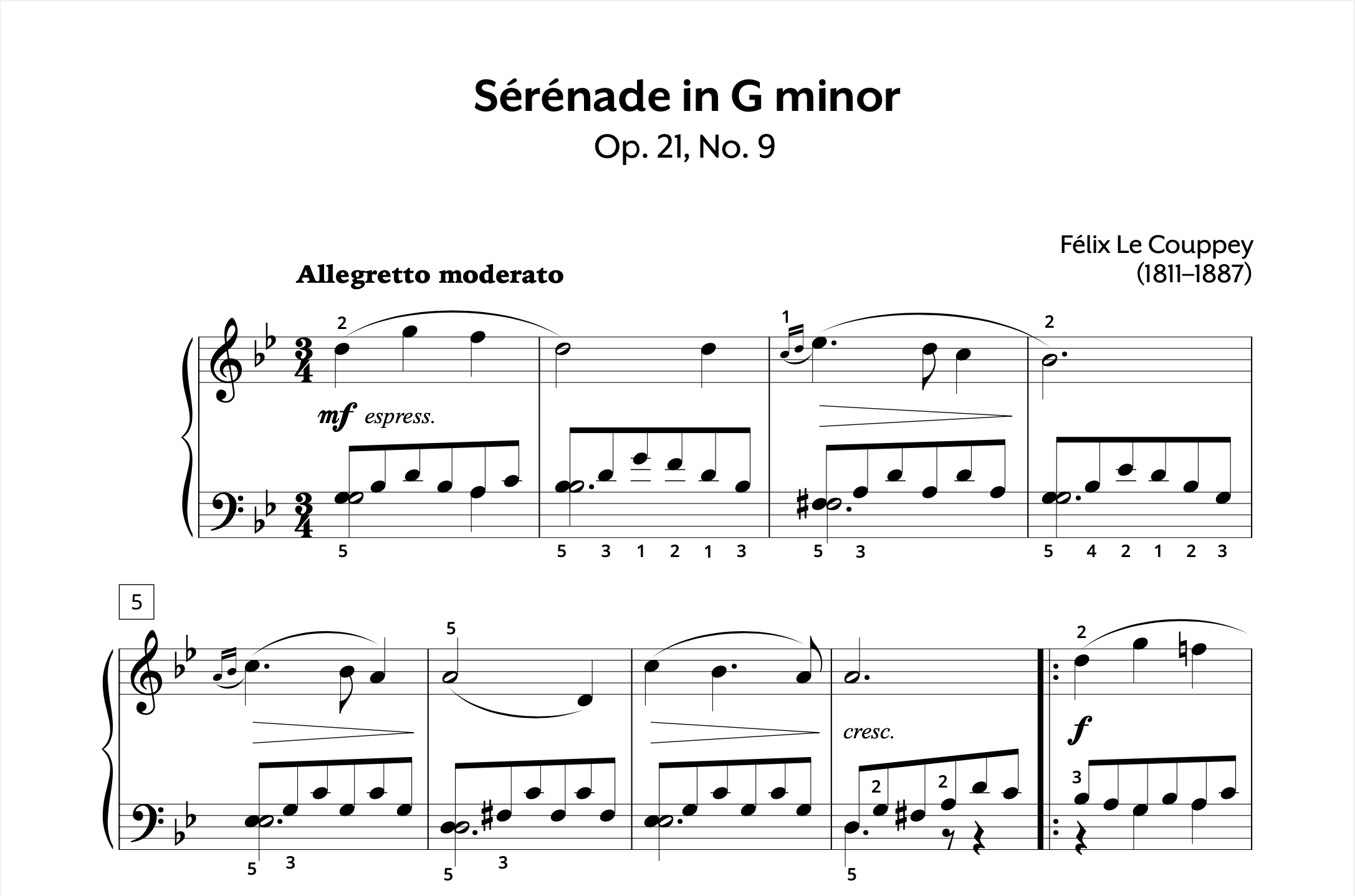 Le Couppey Serenade Op. 21 No. 9 Store Preview