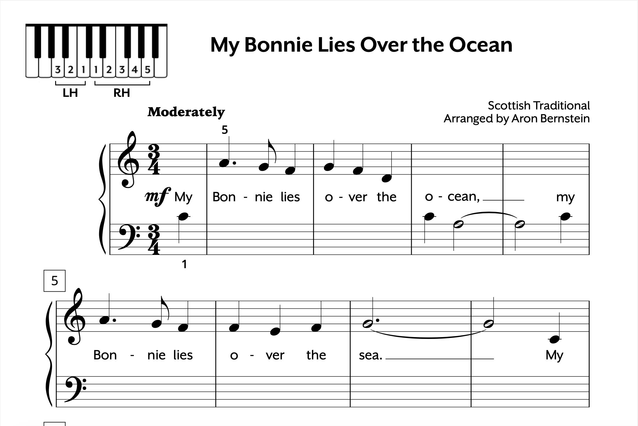 My Bonnie Lies Over the Ocean Early Elementary Store Preview