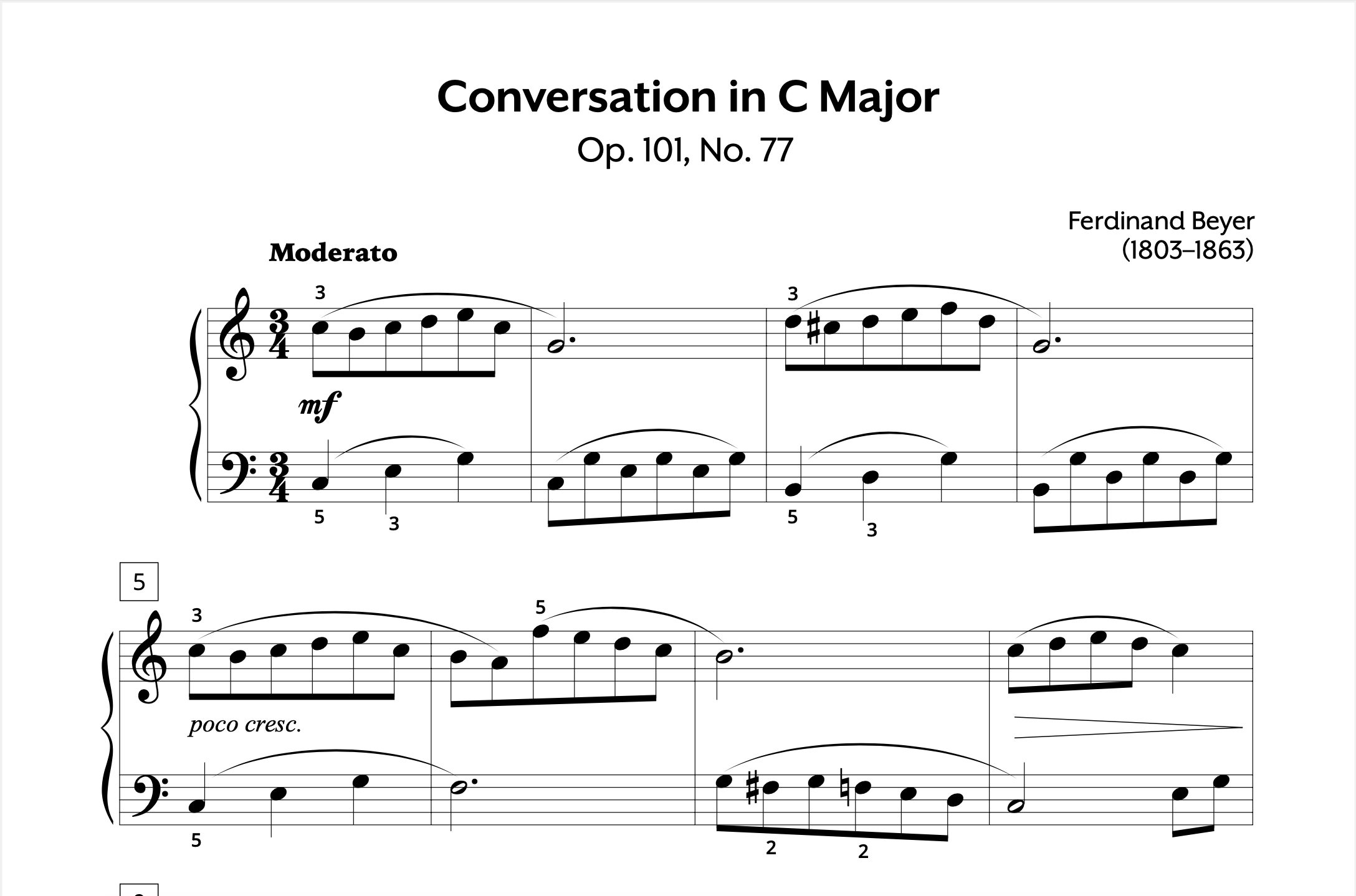 Beyer Conversation in C Major, Op. 101, No. 77 Store Preview