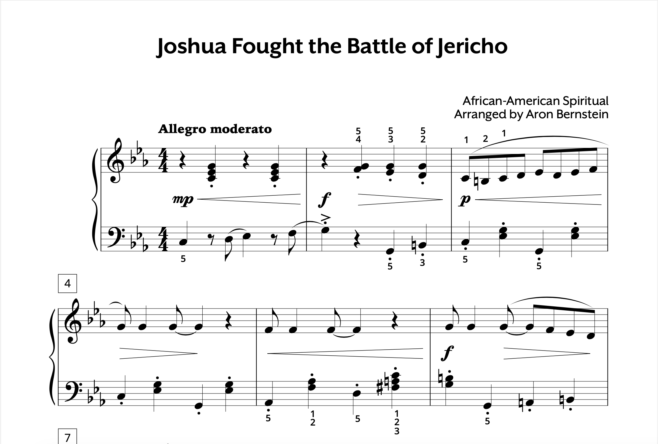 Joshua Fought the Battle of Jericho Early Intermediate Store Preview
