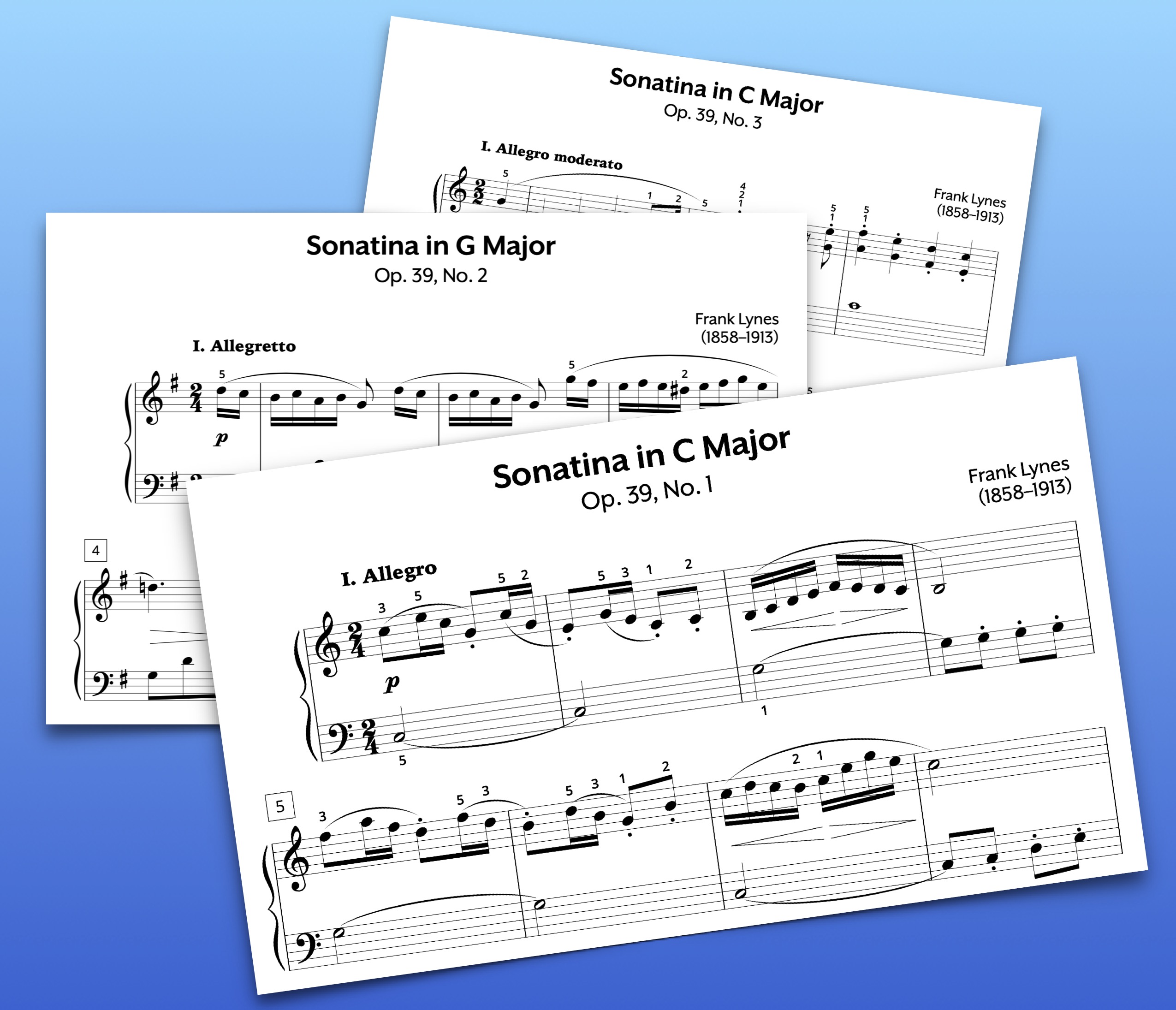 Lynes Three Easy Sonatinas Op. 39 Store Preview