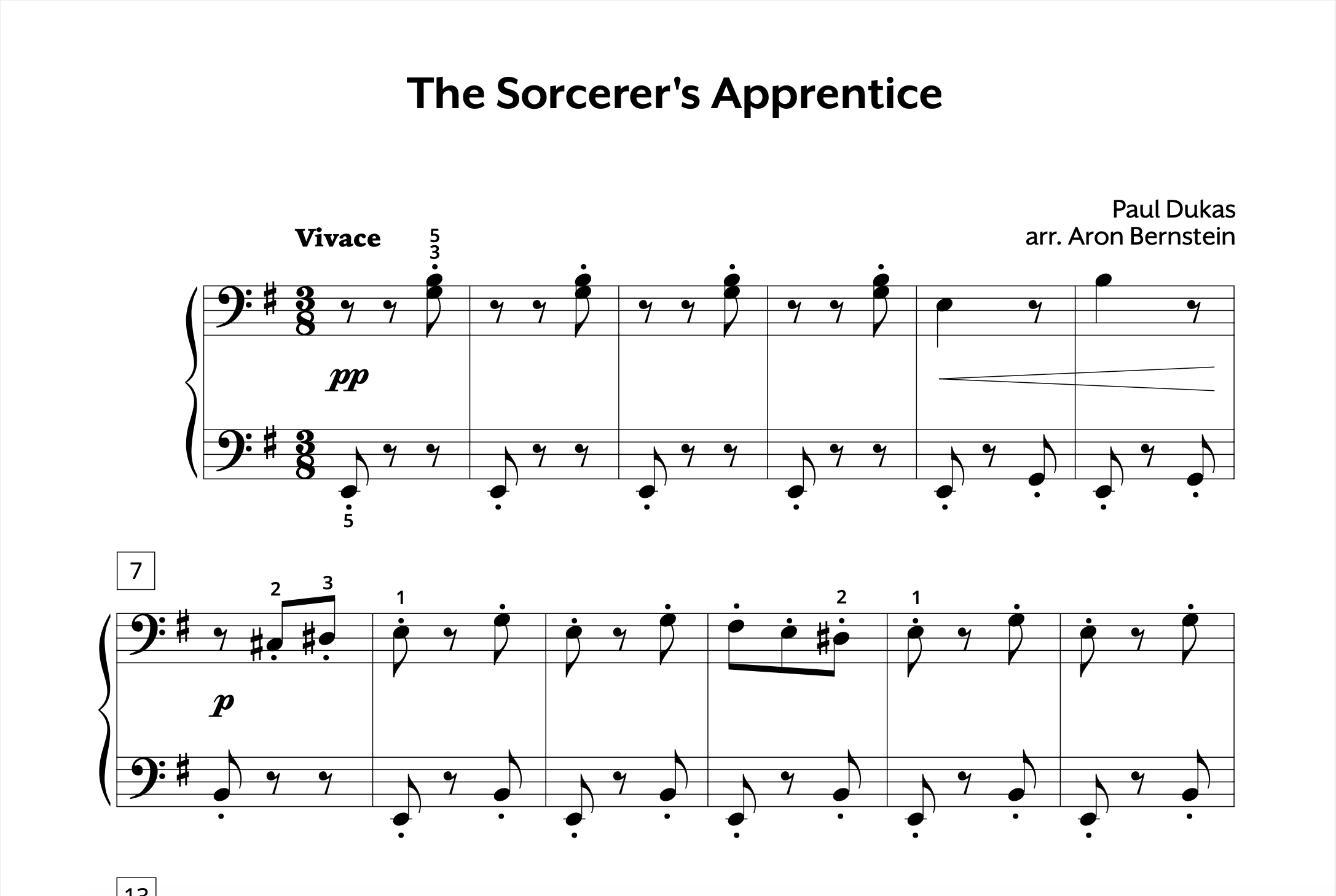 Dukas The Sorcerer's Apprentice Intermediate Version Store Preview