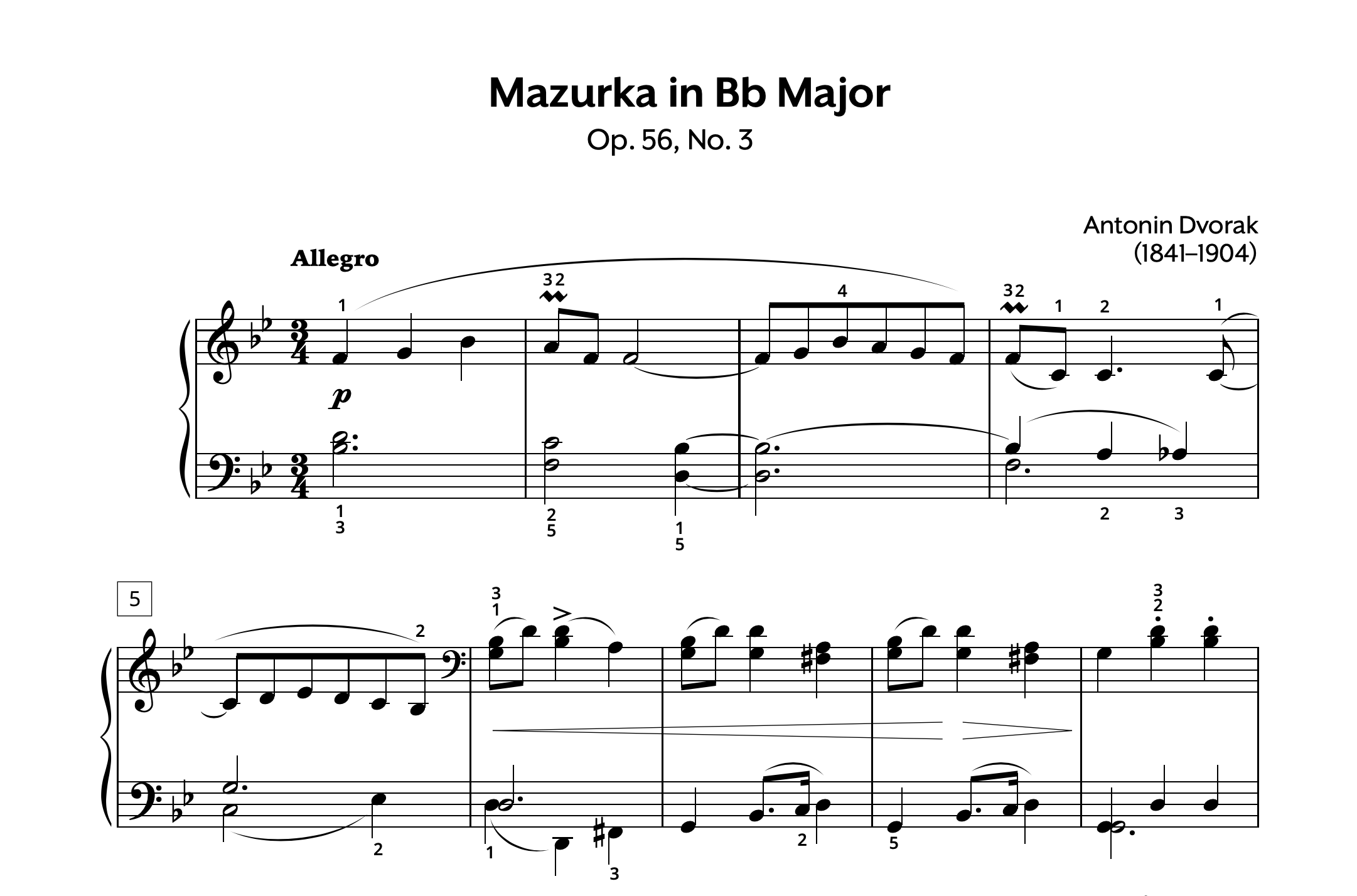 Dvorak Mazurka in B-flat Major Op. 56 No. 3 Store Preview