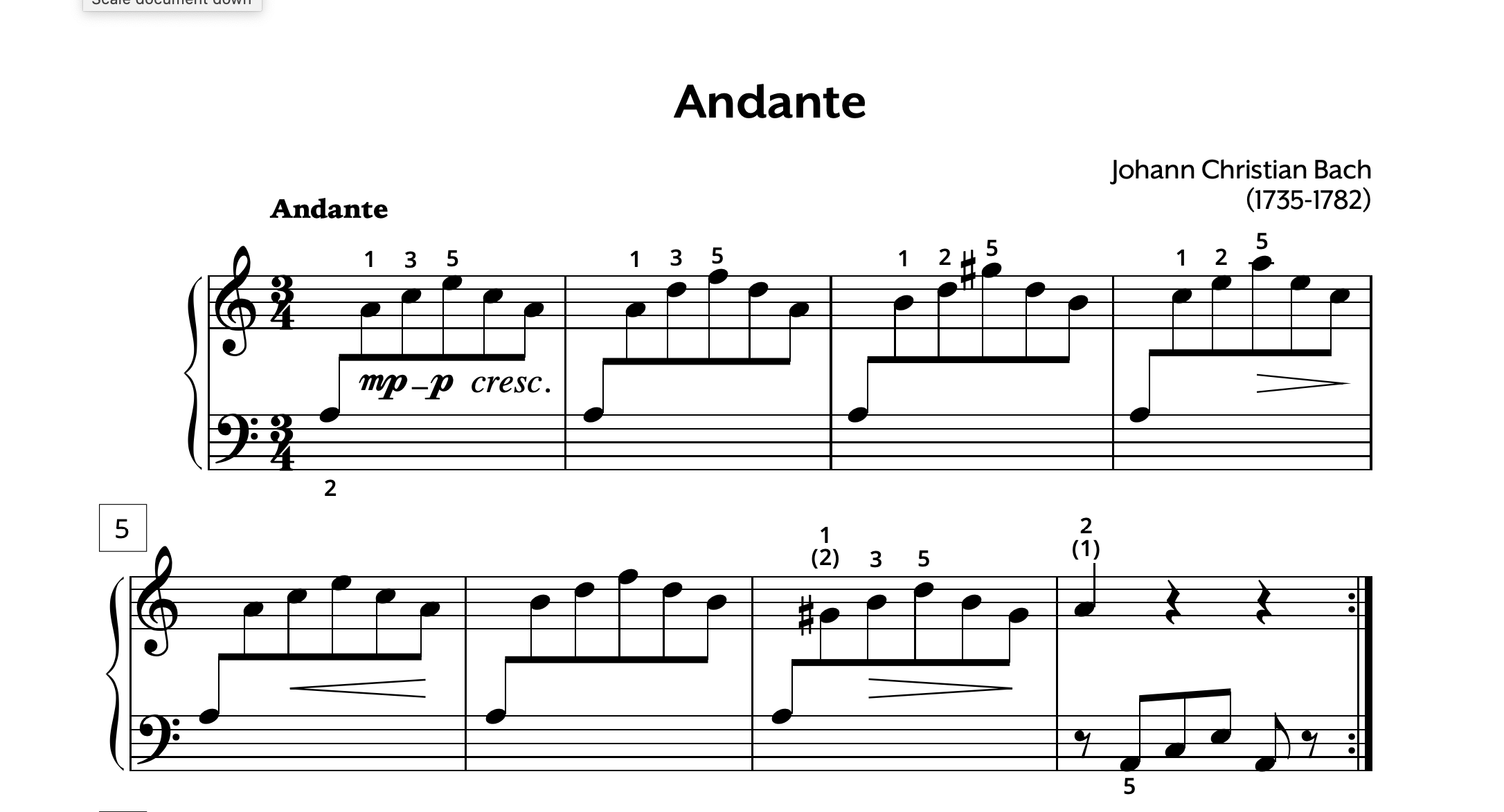 JC Bach Andante Store Preview