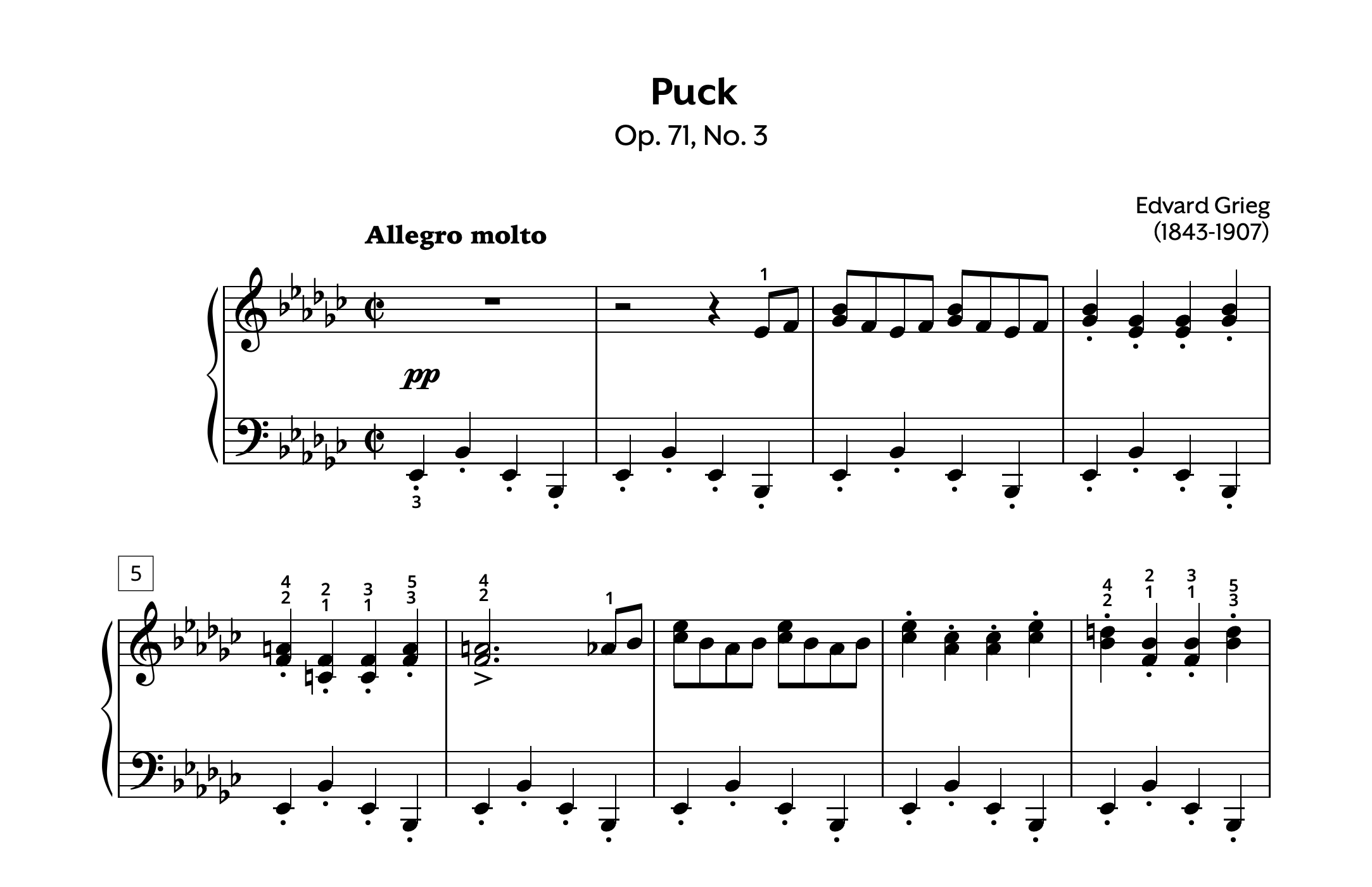 Grieg Puck Op. 71 No. 3 Store Preview