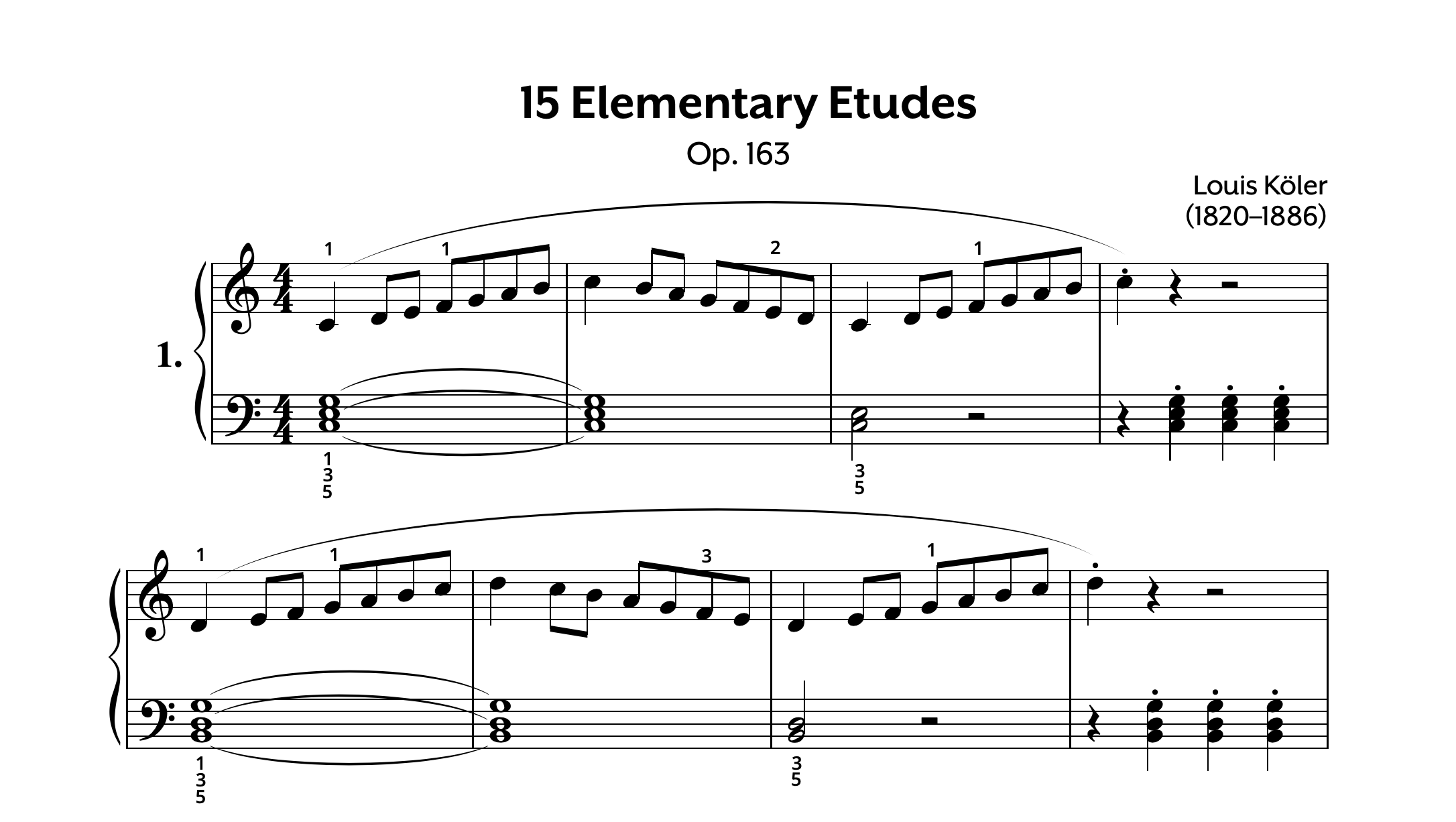 Kohler 15 Elementary Etudes Op. 163 Store Preview