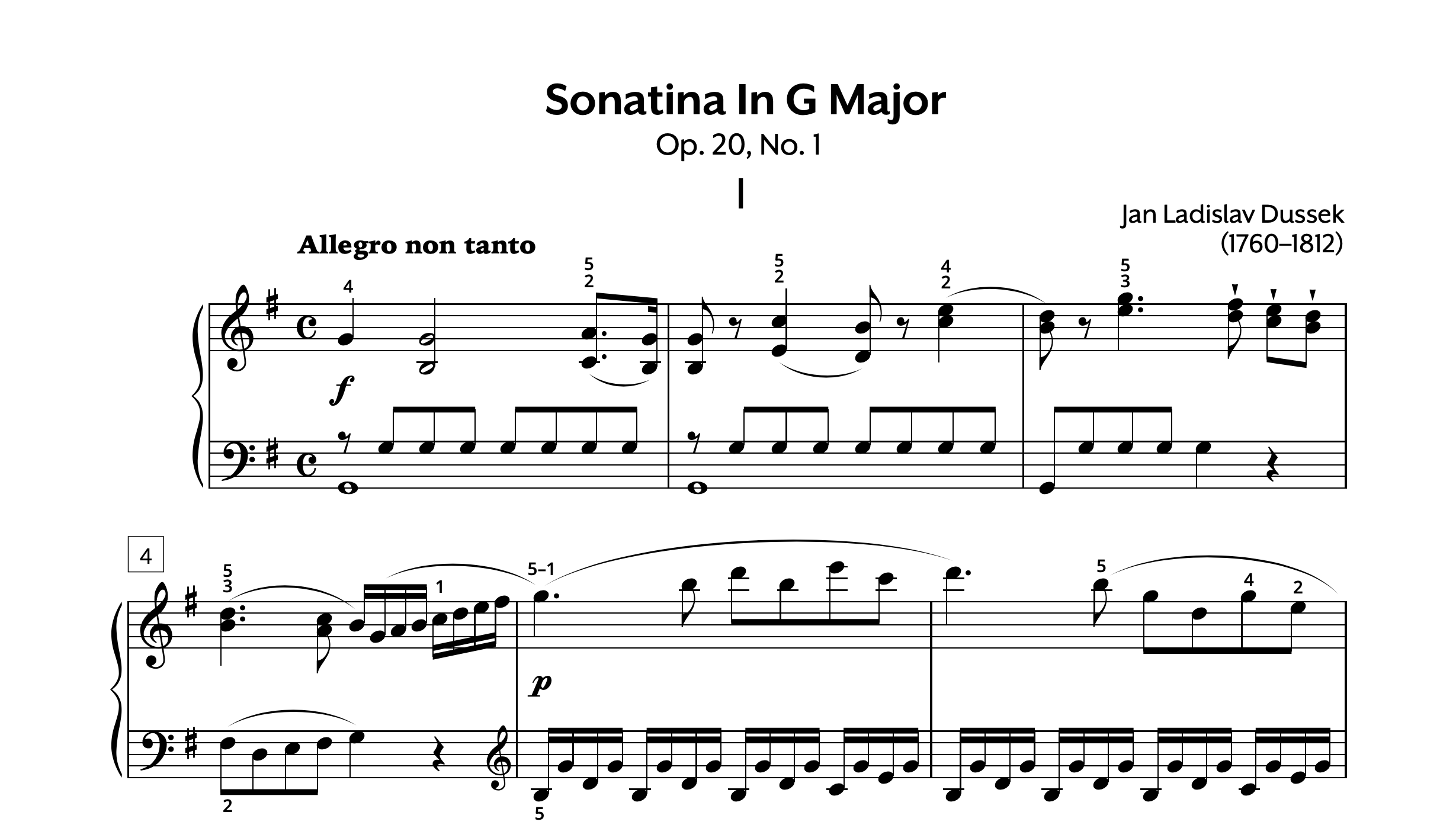 Dussek Sonatina in G Op. 20 No. 1 Store Preview