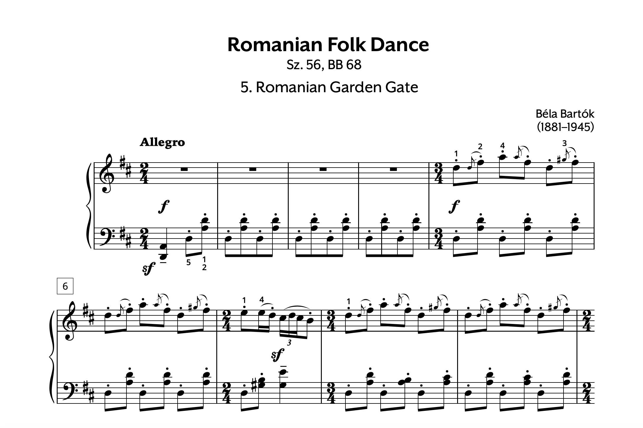 Bartok Romanian Folk Dance #5 Store Preview