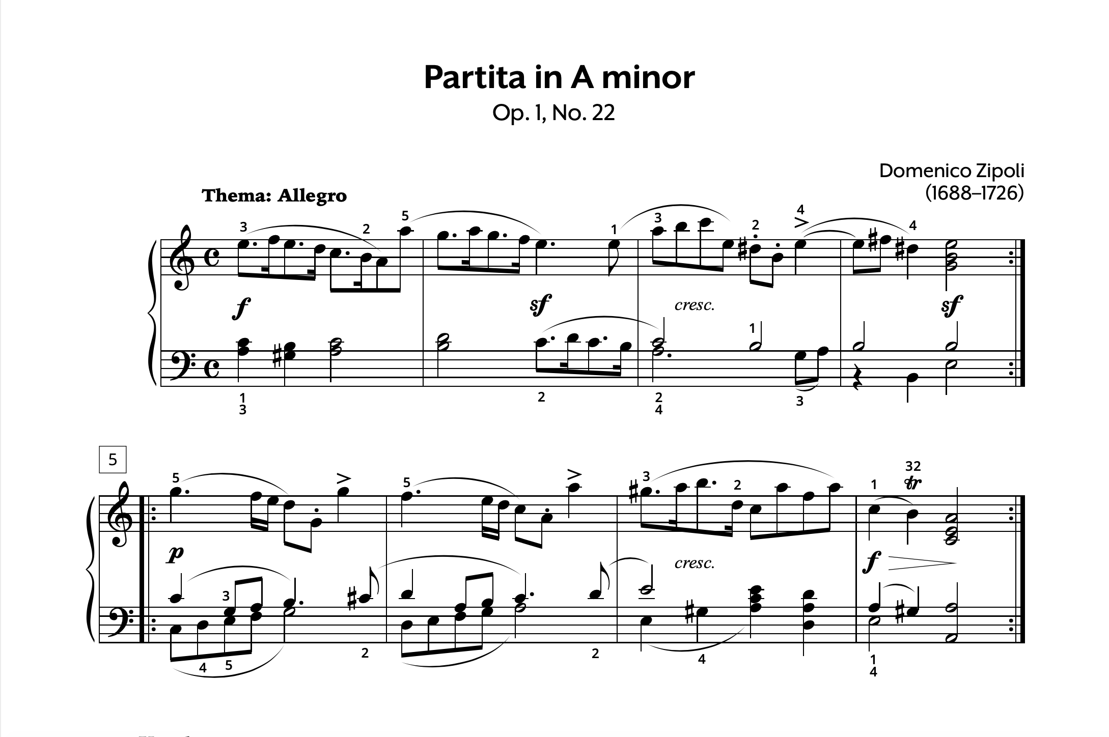 Zipoli Partita in Am Op. 1 No. 22 Store Preview