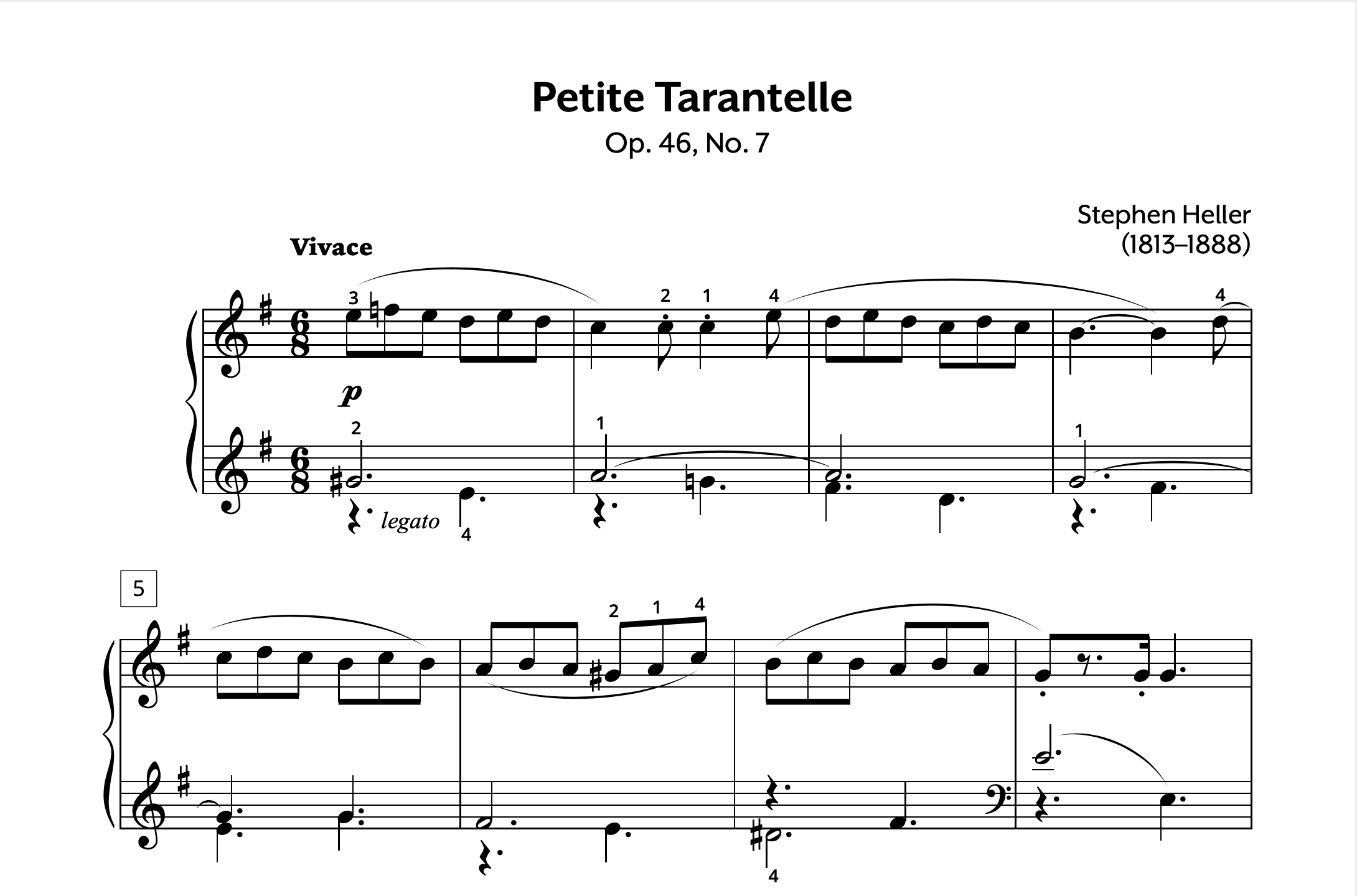 Heller Petite Tarantelle Op. 46 No. 7 Store Preview