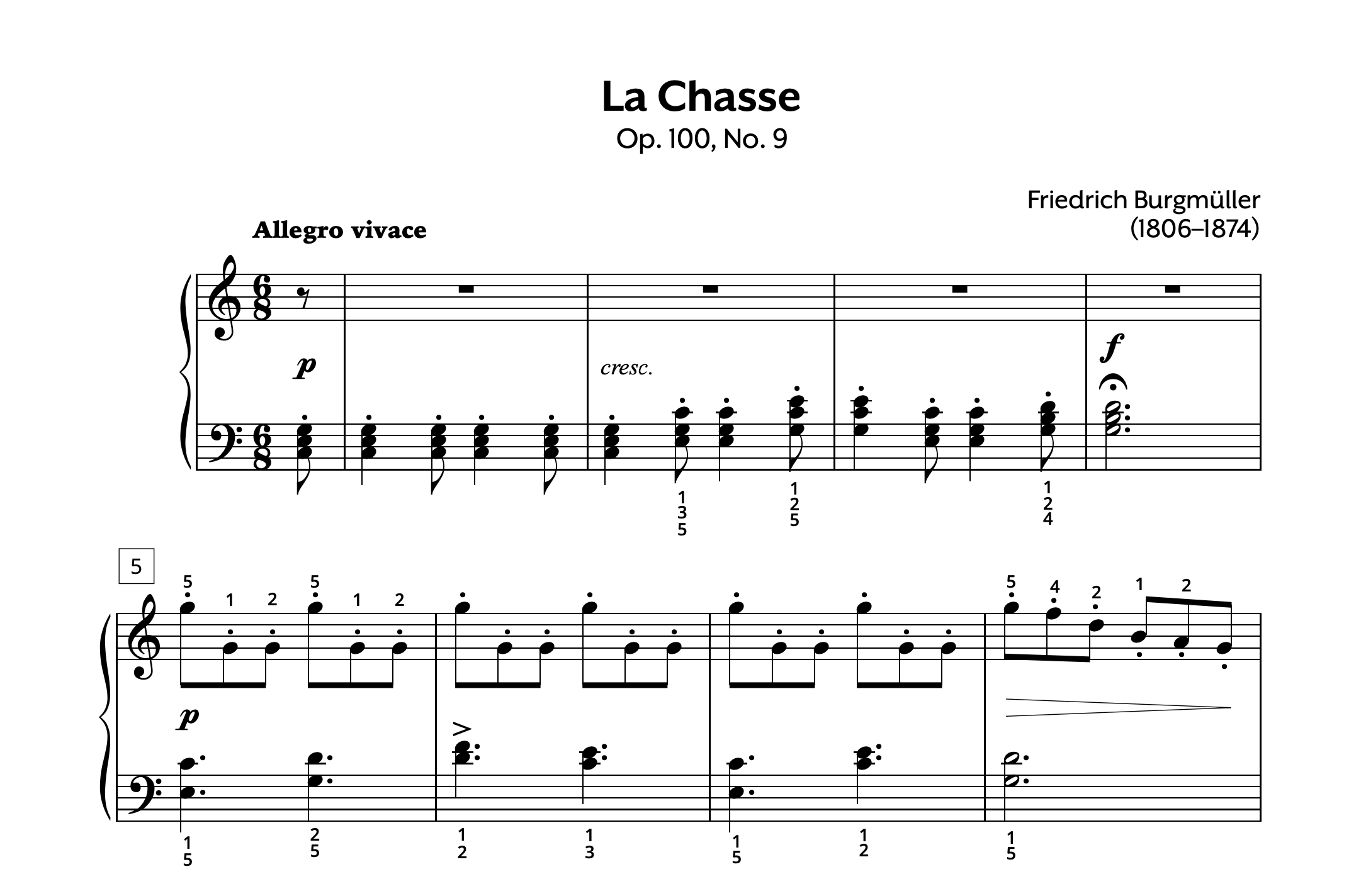 Burgmuller Op. 100 #9 La Chasse Store Preview