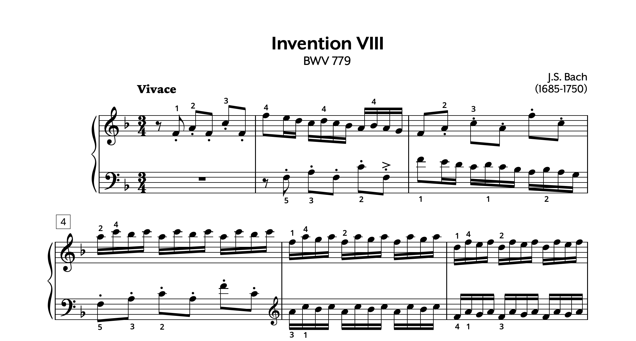 JS Bach Invention 8 Store Preview