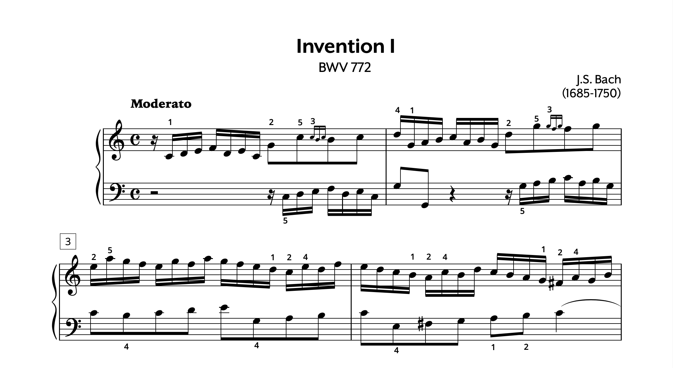 JS Bach Invention 1 Store Preview