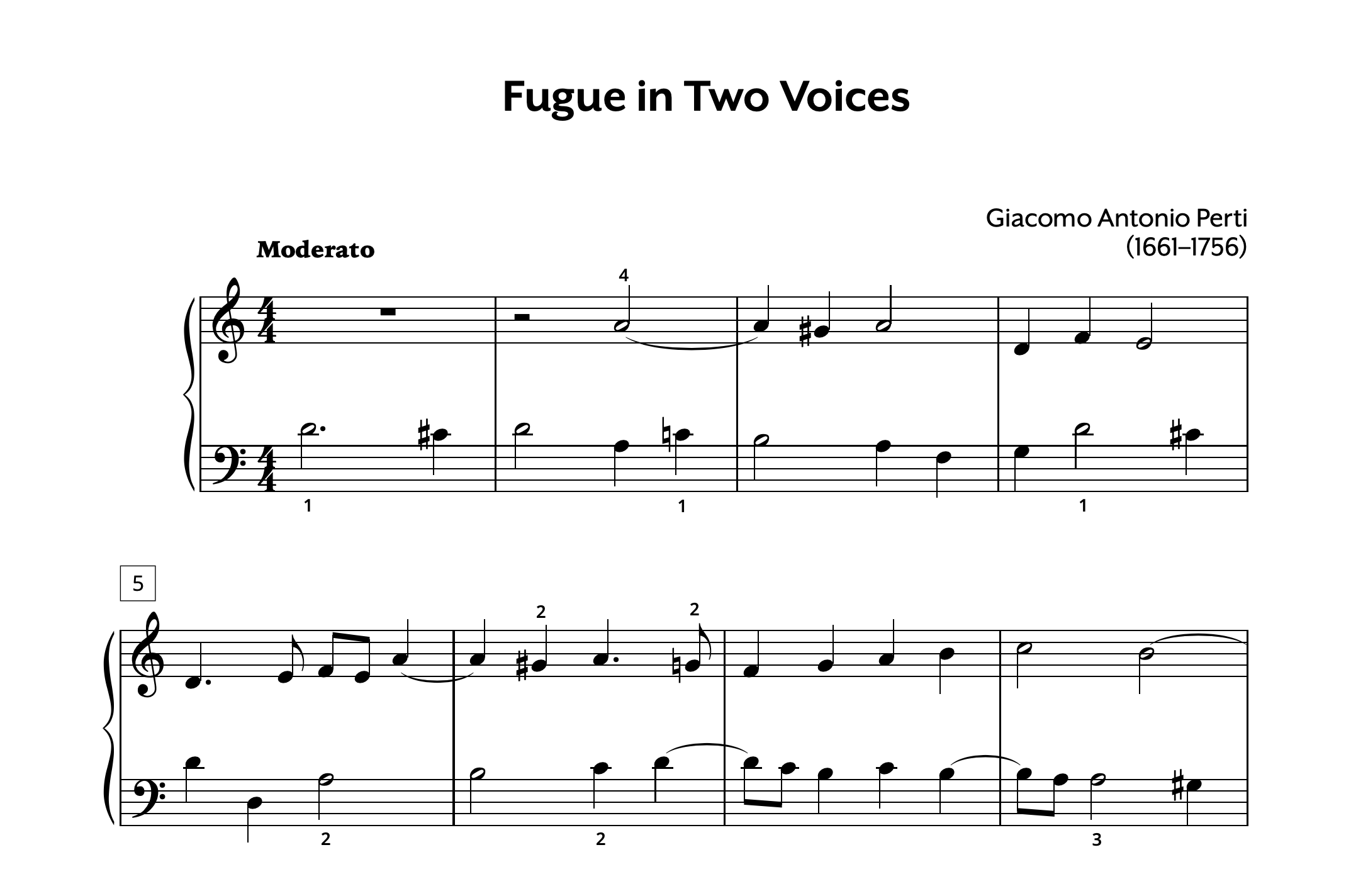 Perti Fugue in Two Voices Store Preview