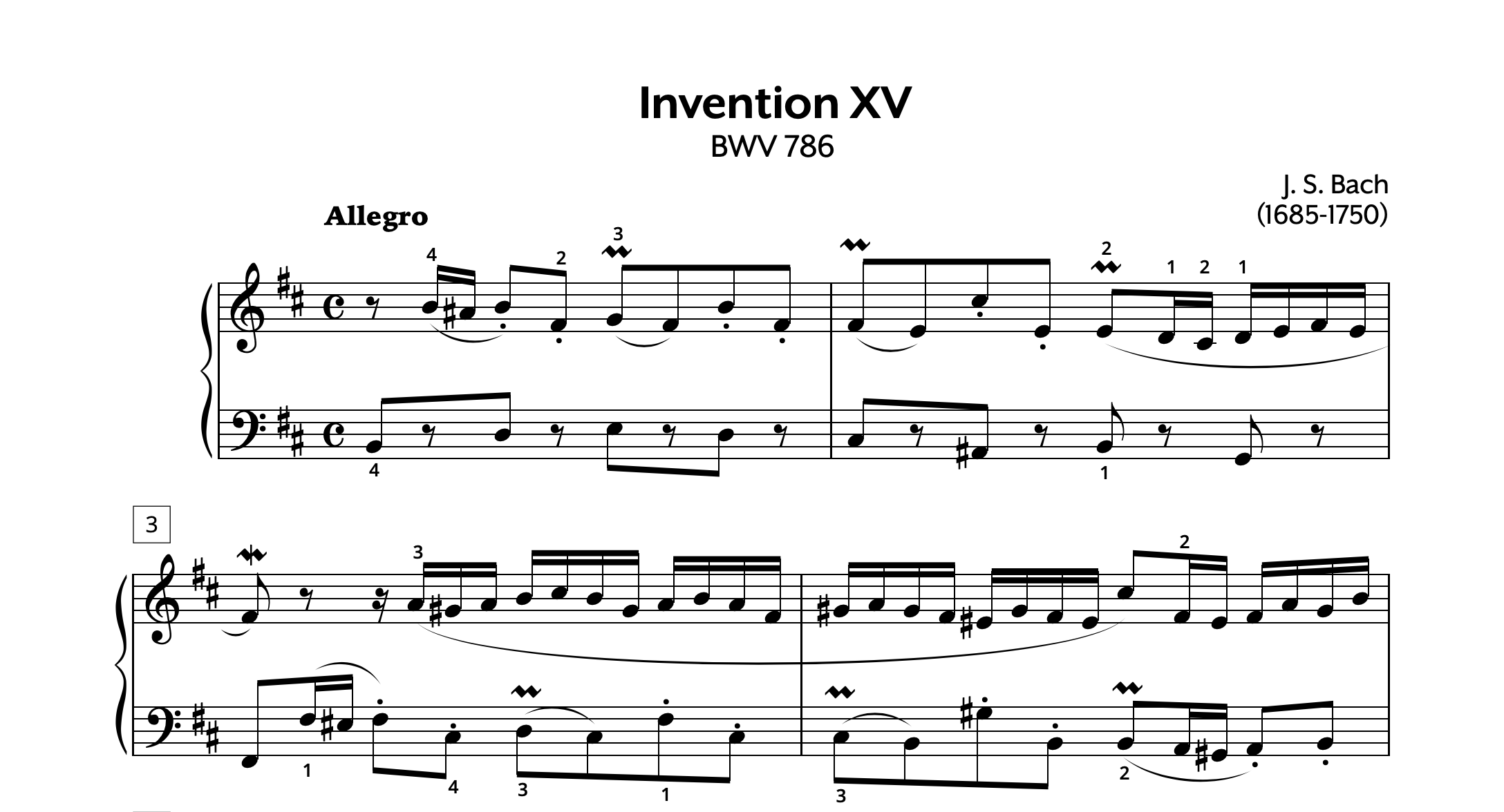 JS Bach Invention 15 Store Preview