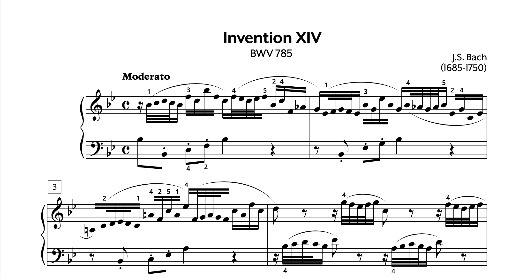 JS Bach Invention 14 Store Preview