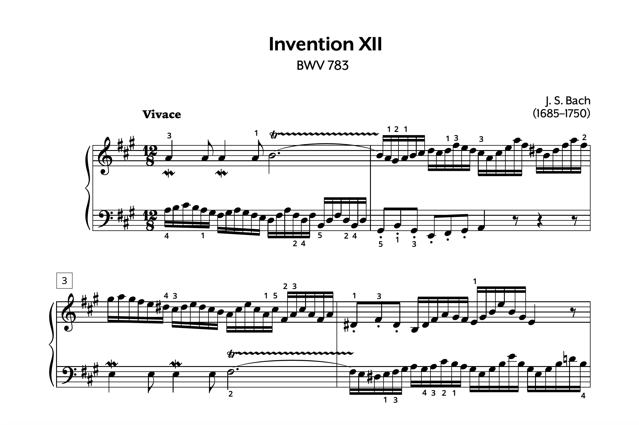 JS Bach Invention 12 Store Preview