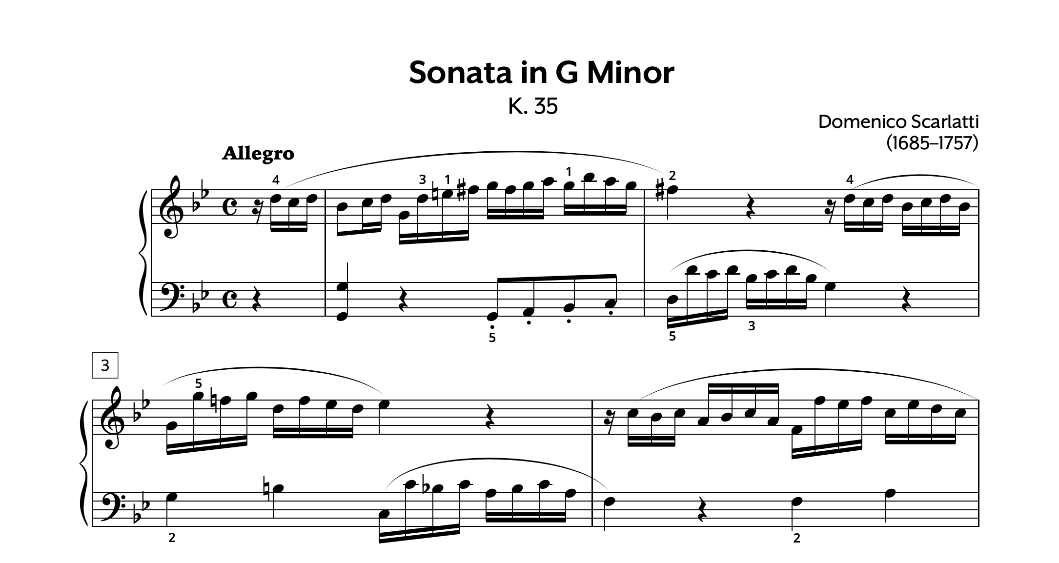 Scarlatti Sonata in Gm K. 35 Store Preview