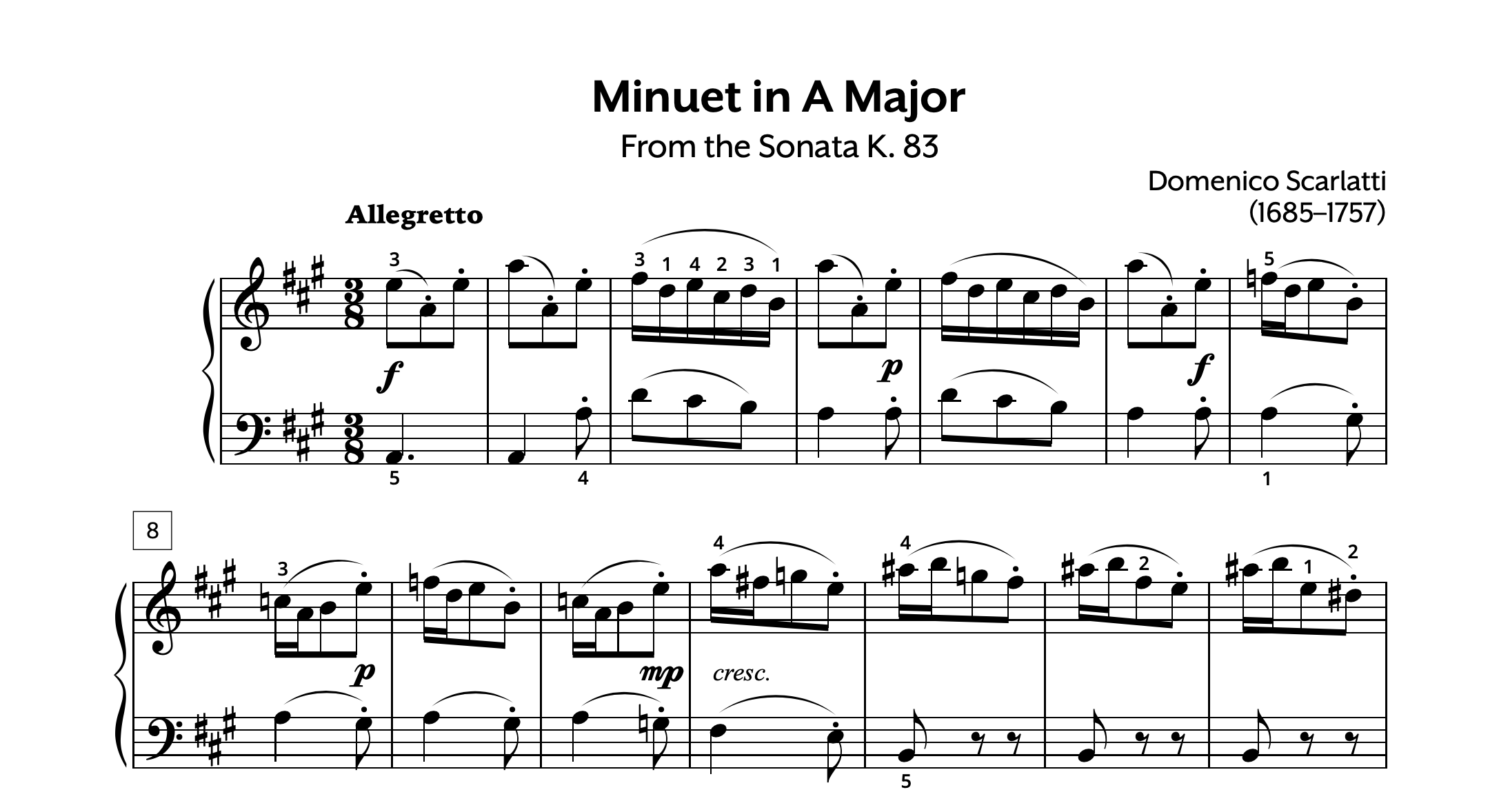 Scarlatti K. 83 Minuet Store Preview