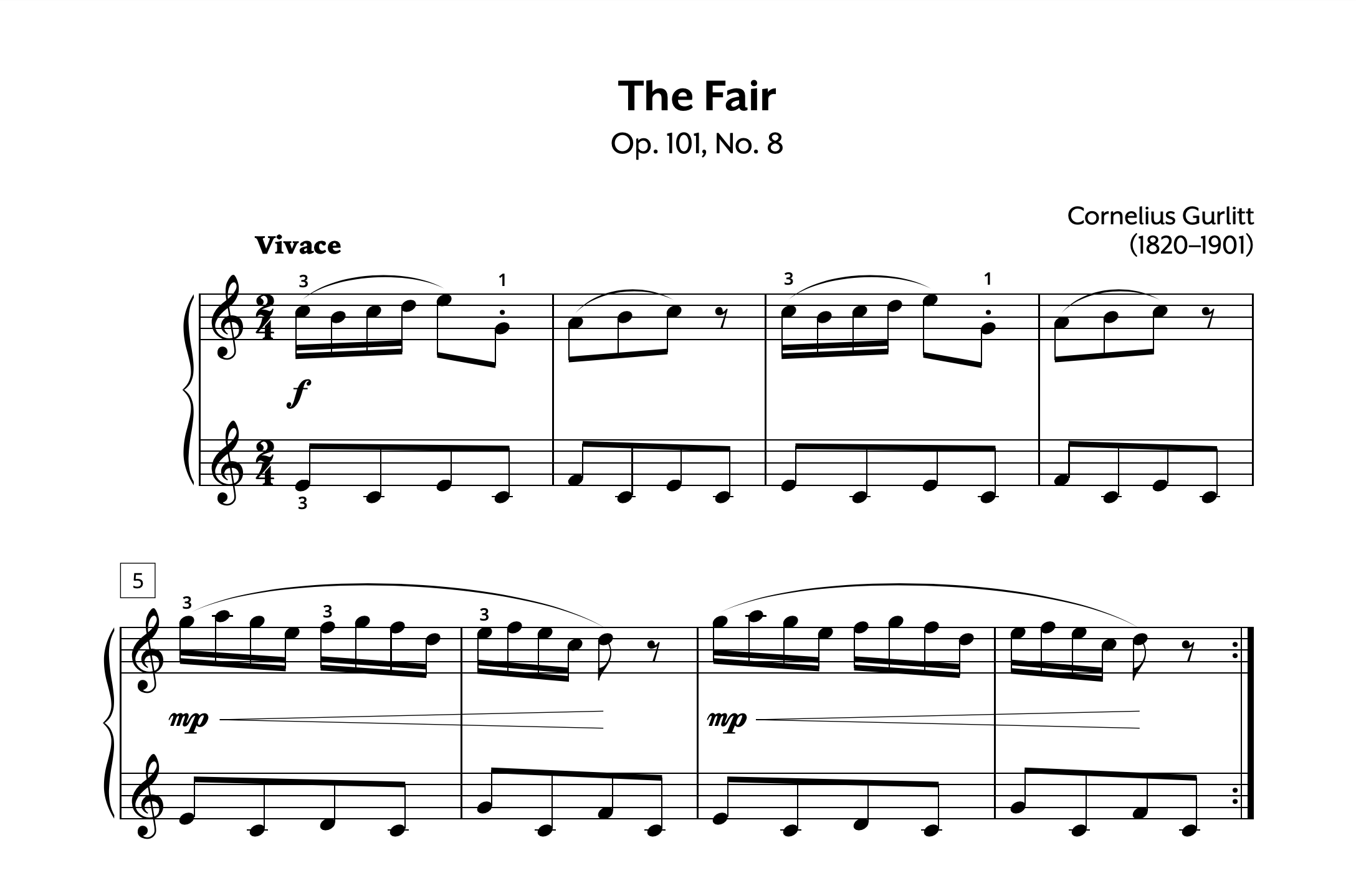 Gurlitt The Fair Op. 101 No. 8 Store Preview