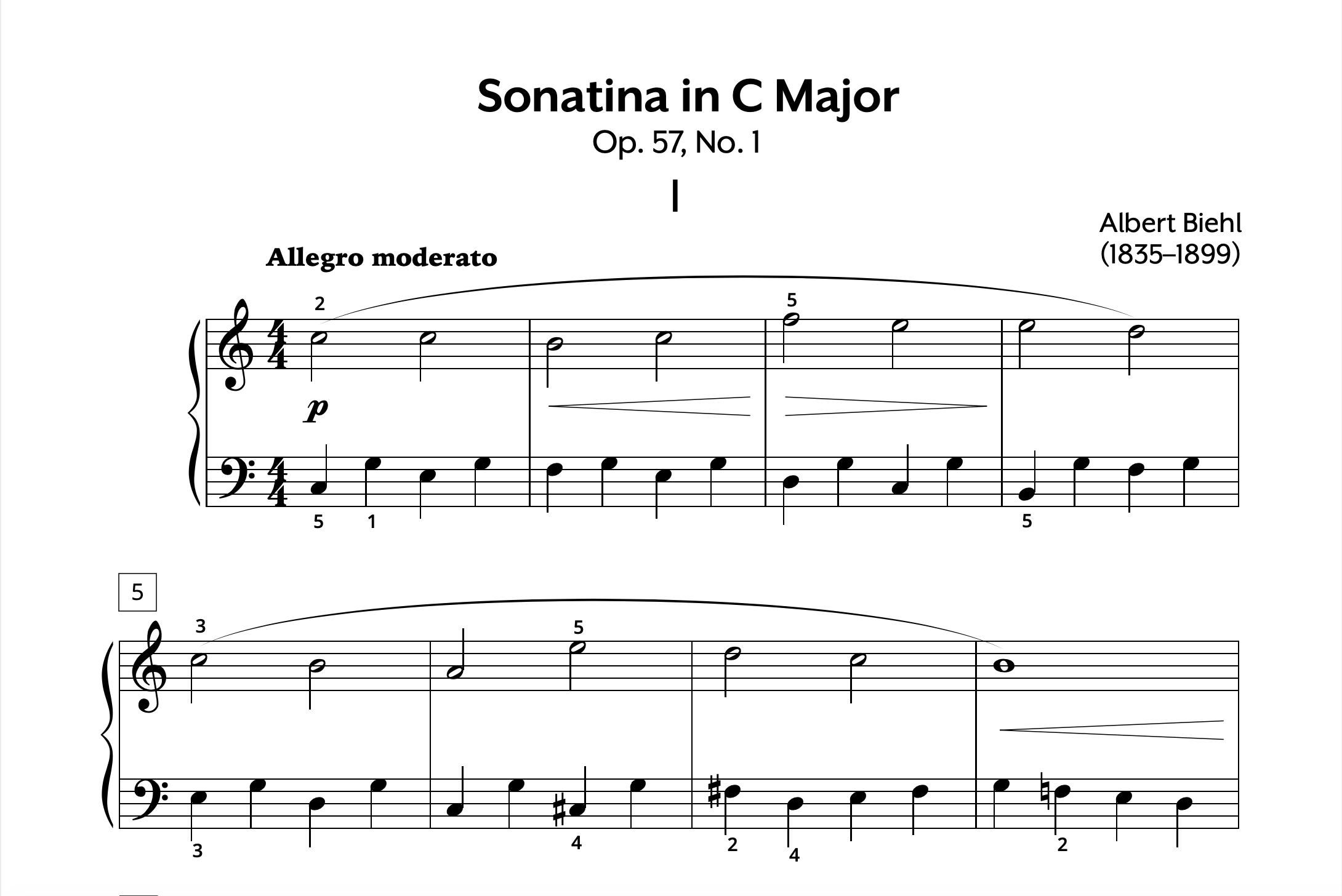 Biehl Sonatina in C Op. 57 No. 1 Store Preview