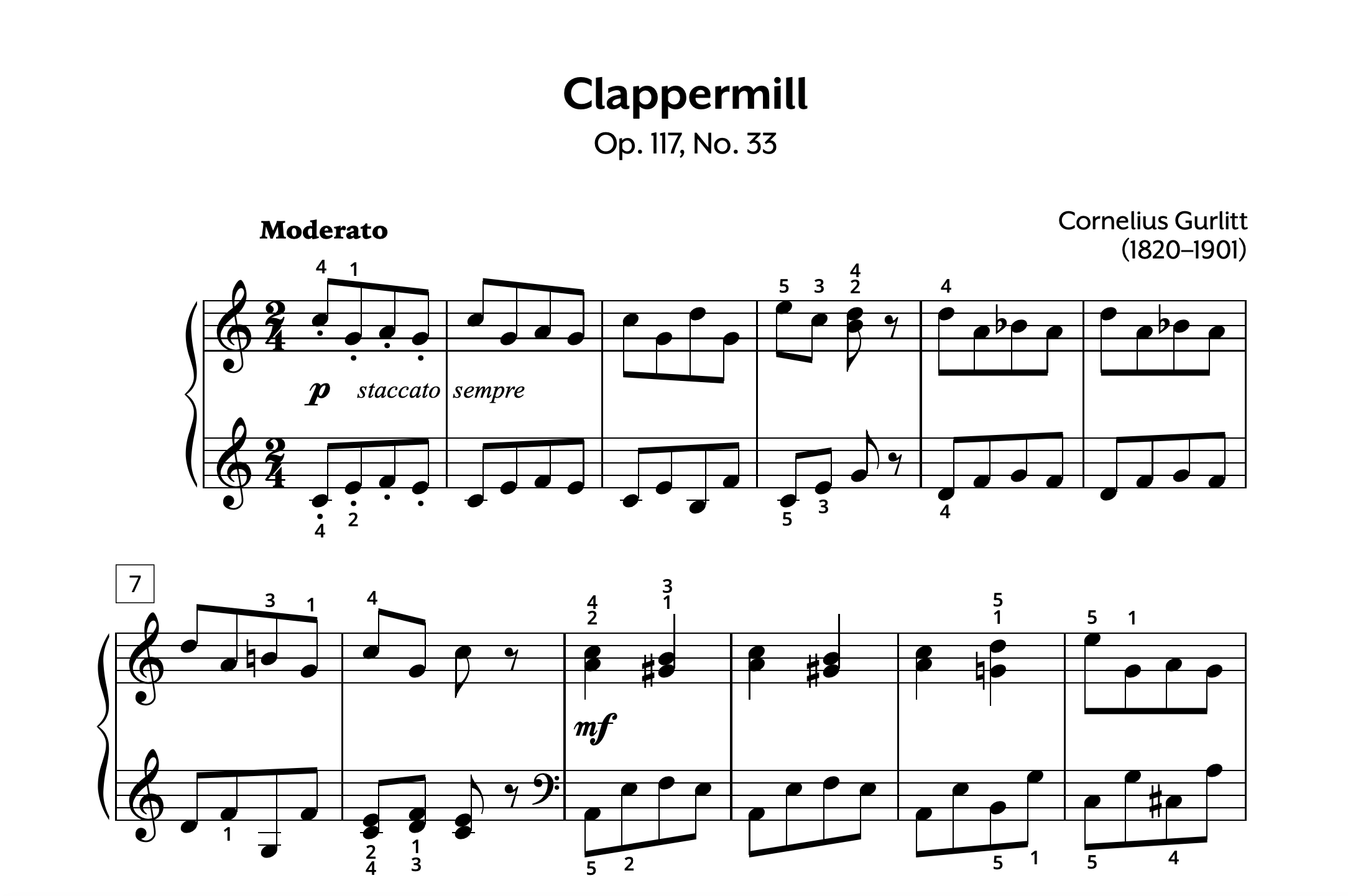 Gurlitt Clappermill Op. 117 No. 33 Store Preview